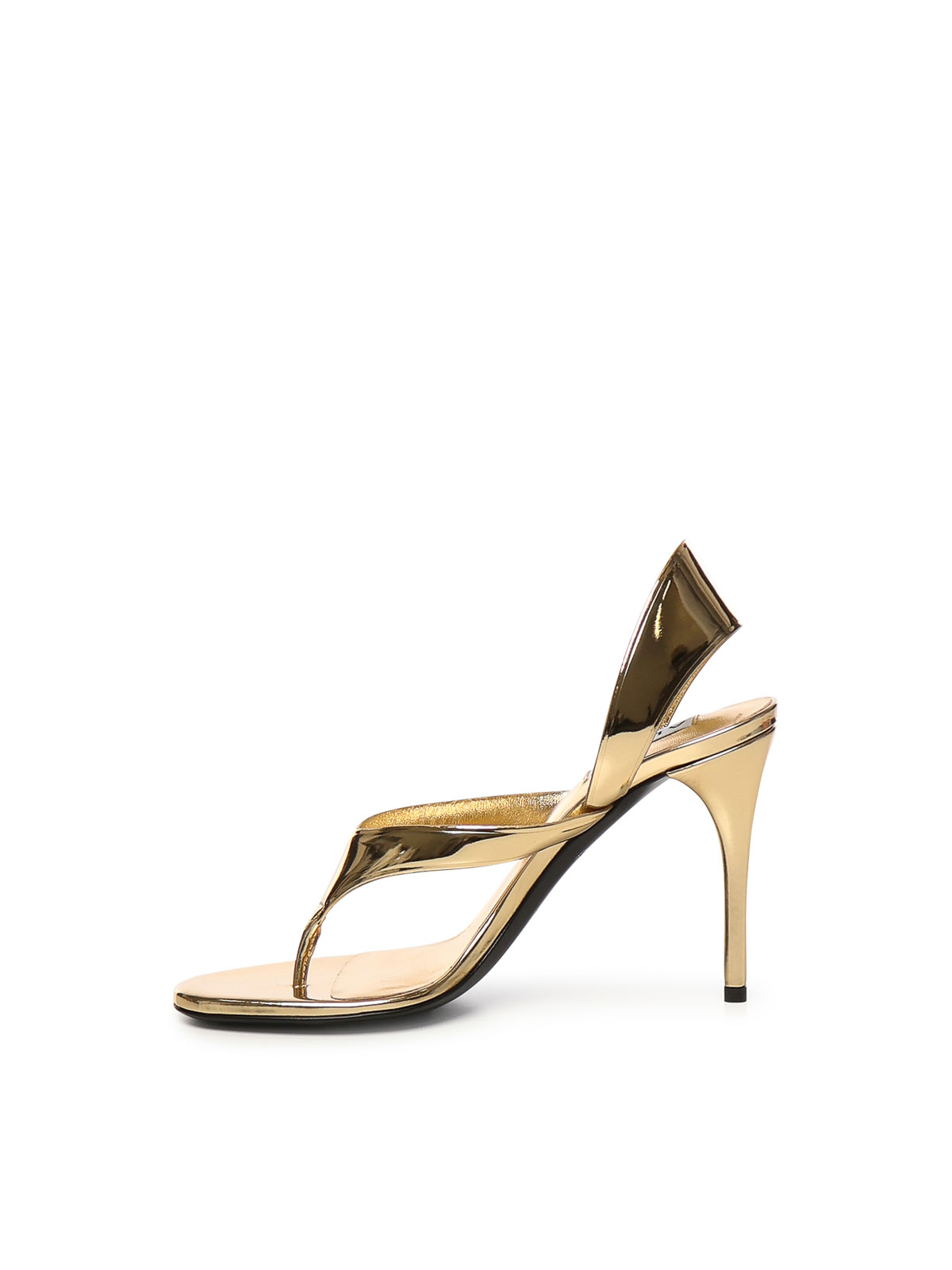 Alaïa Flip-flop Sandals In Laminated Leather In Gray