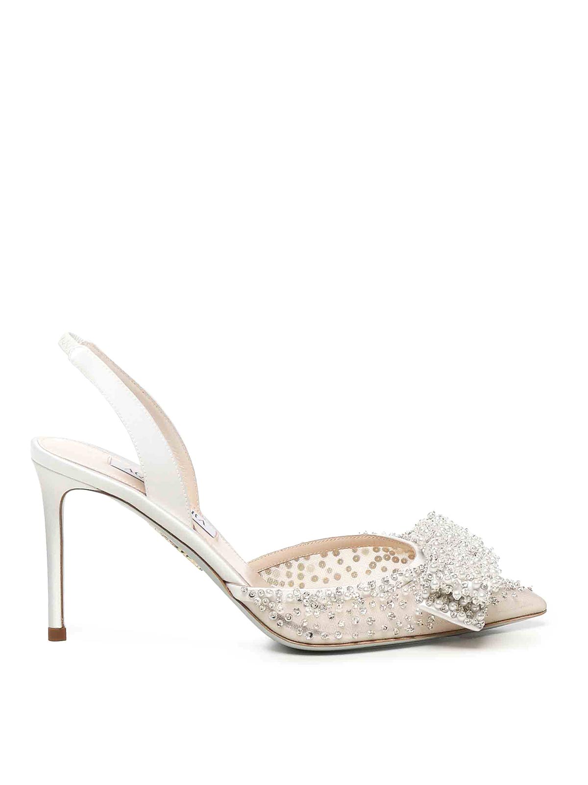【送料&関税込】Aquazzura Melodie Slingbacks With Pearls And Aquazzura Melodie Slingbacks With Pearls And Crystals