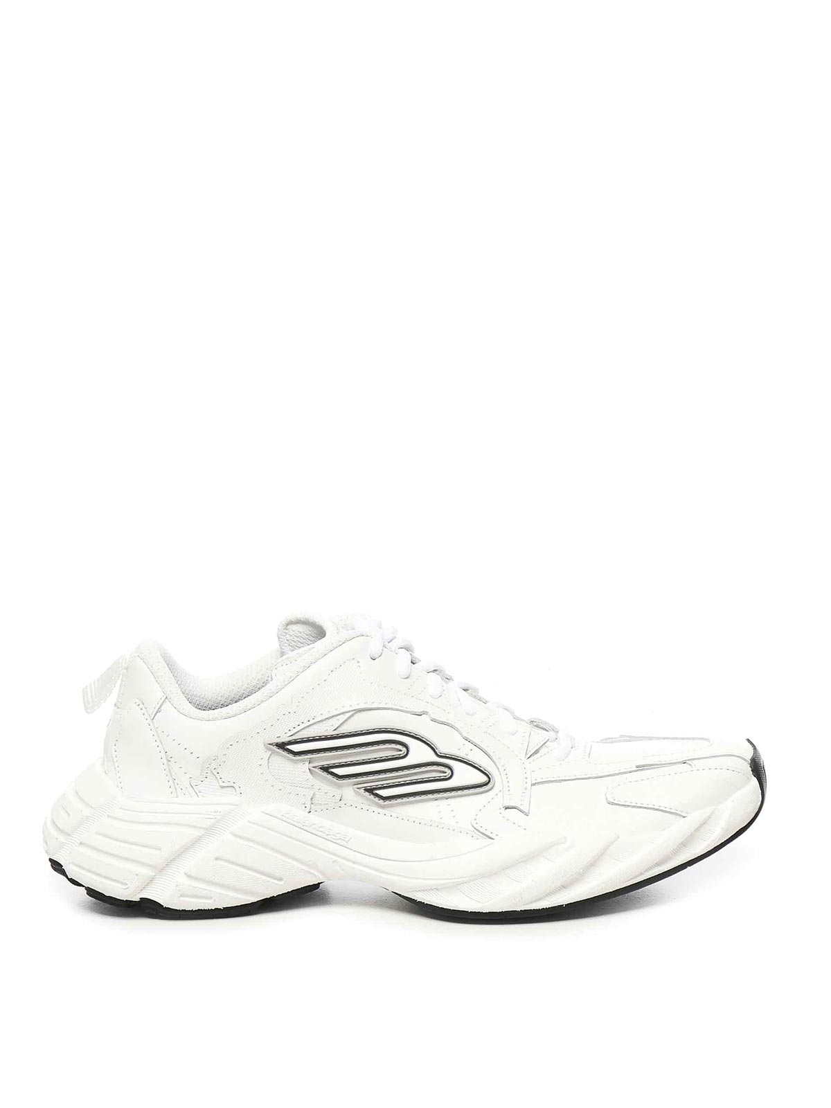 Balenciaga Low-top Sneakers With Embossed Geometric Details In White