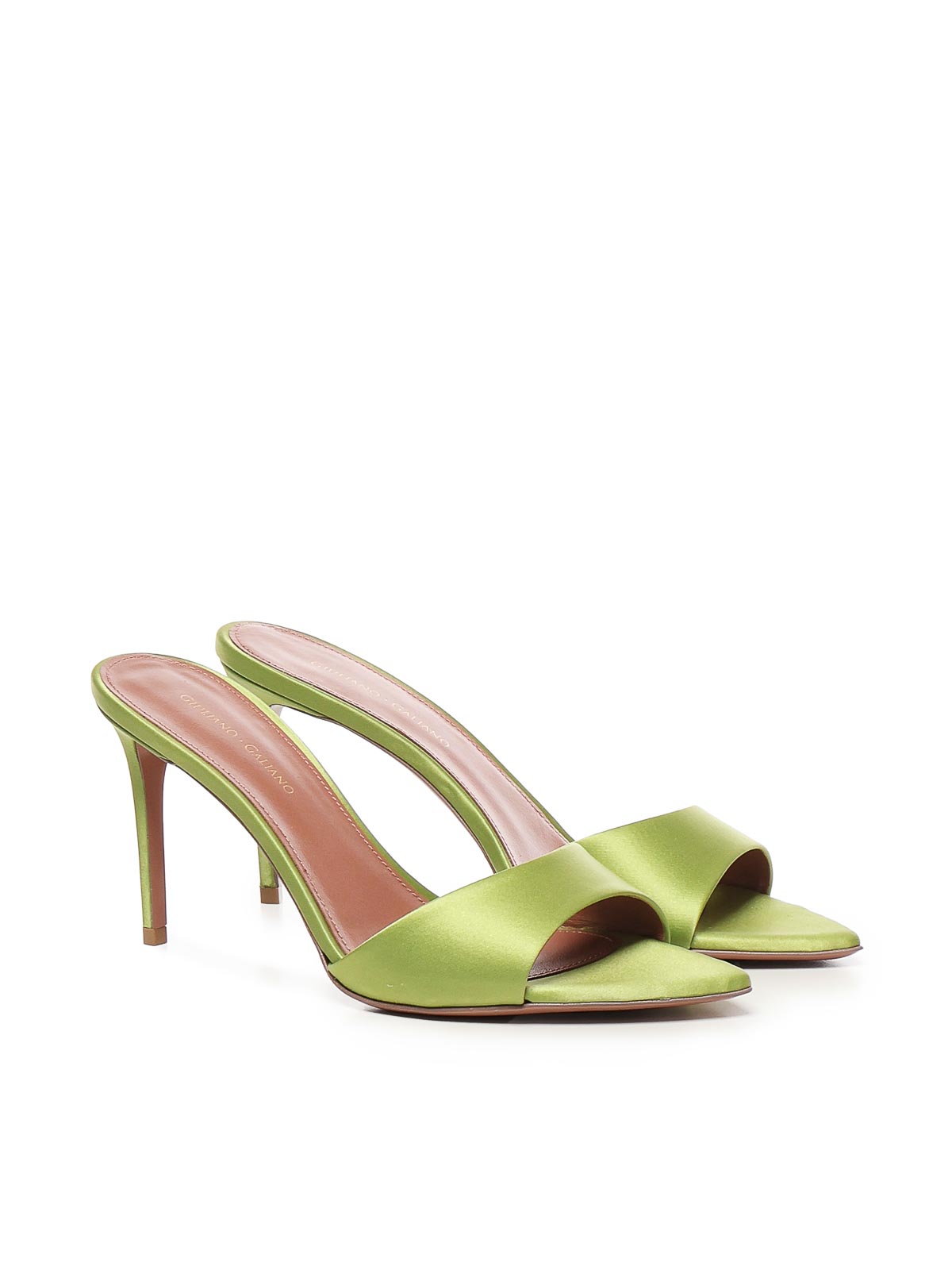 Giuliano Galiano Alixia Mule In Satin In Yellow