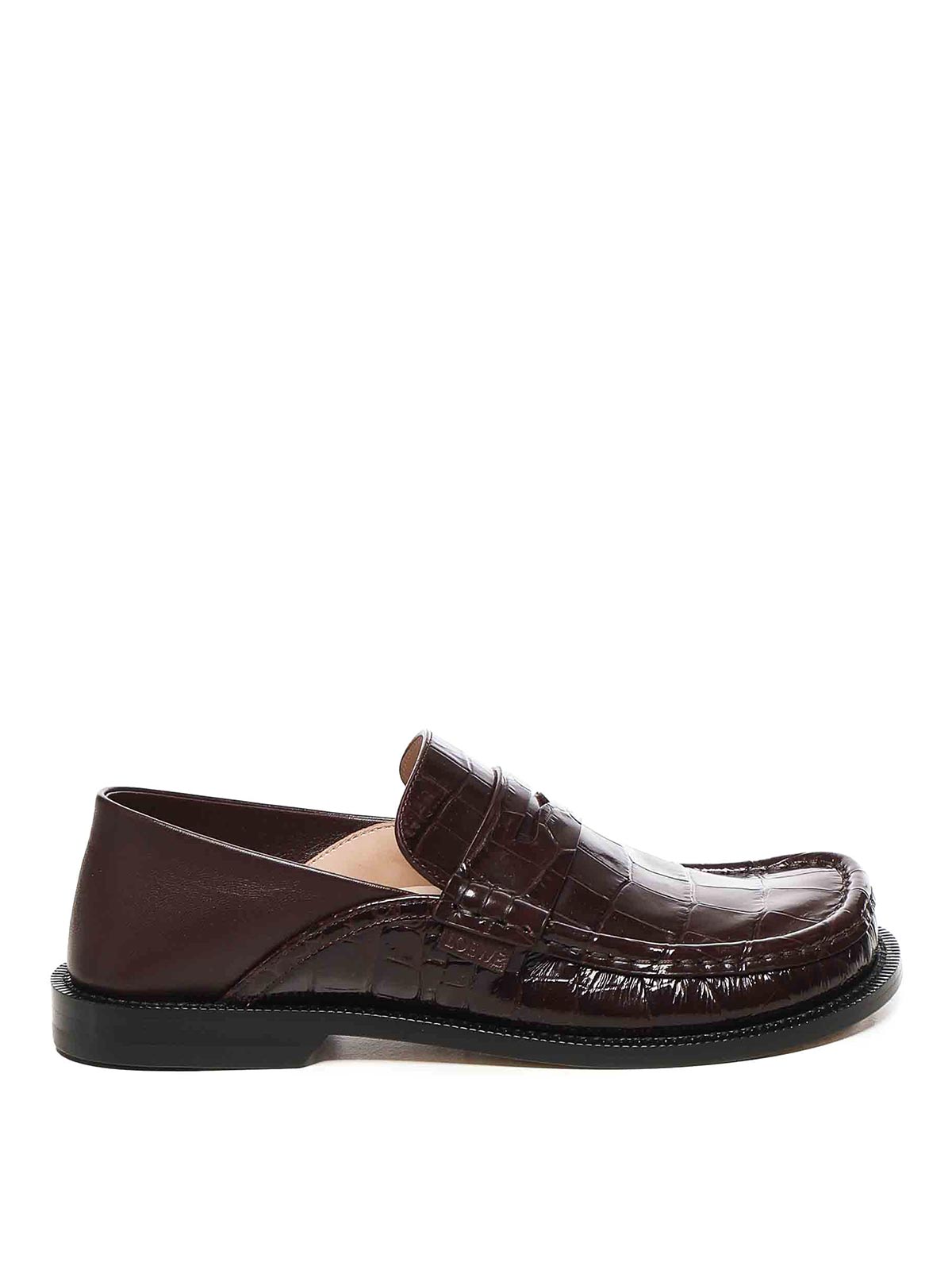Loewe Campo Calfskin Moccasins In Purple