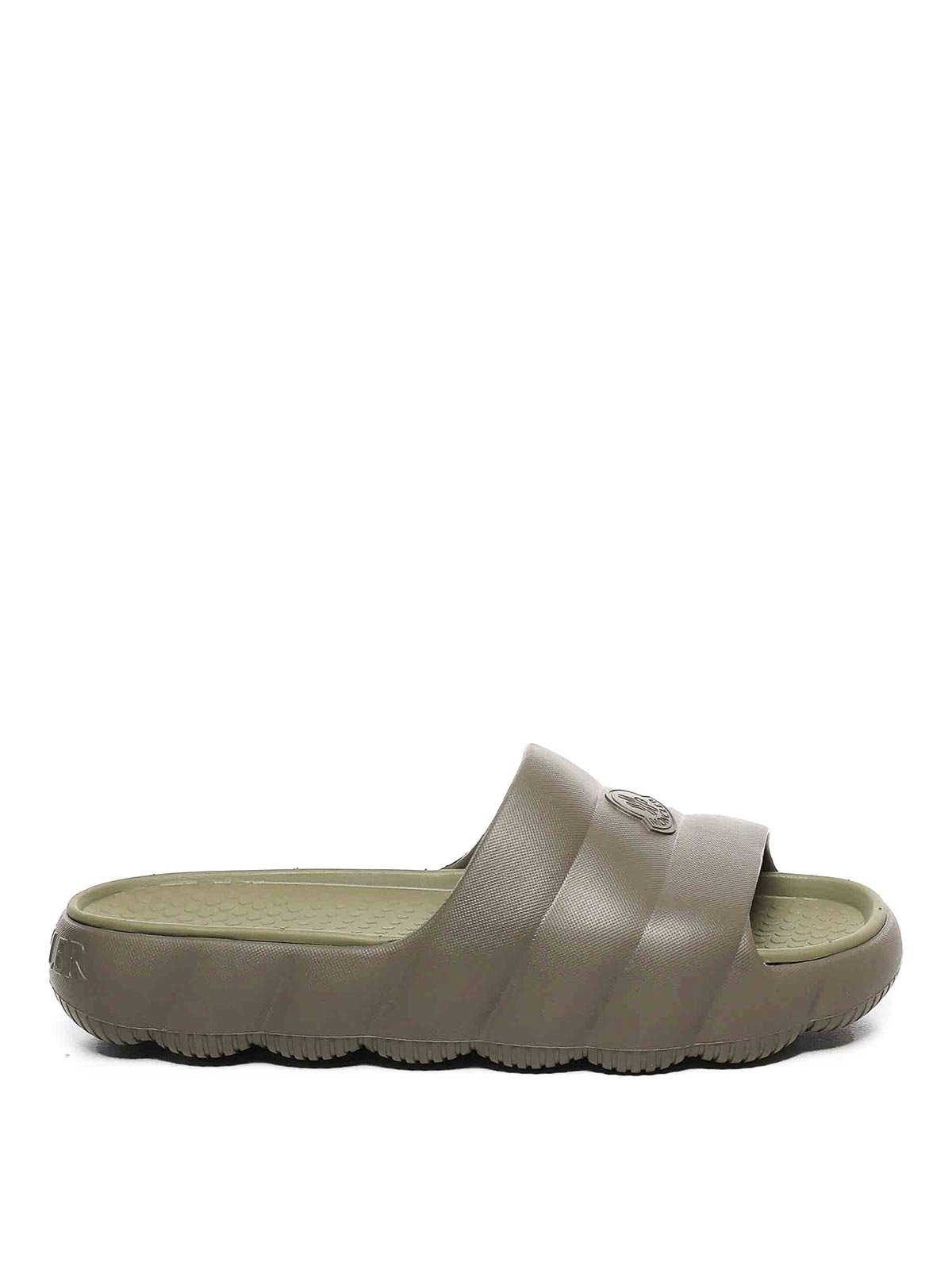 Moncler Quilted Lilo Slides In Green