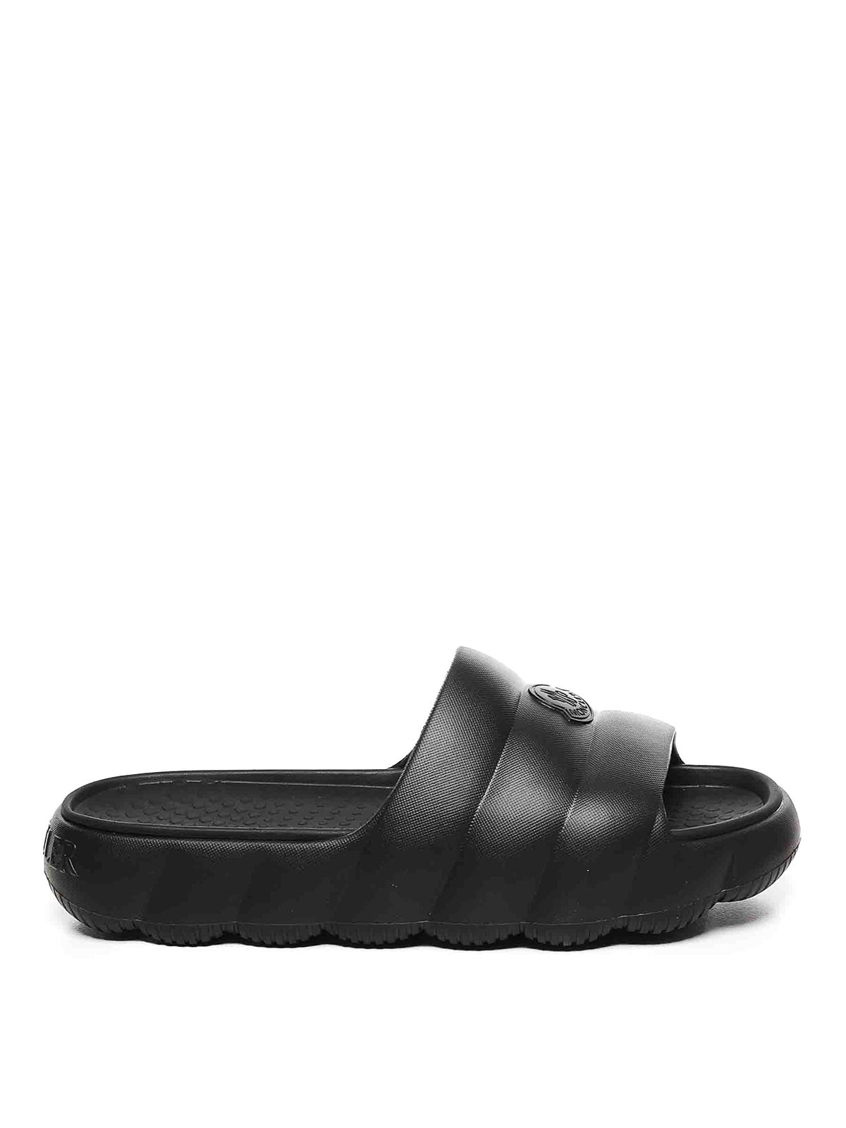 Moncler Quilted Lilo Slides In Black