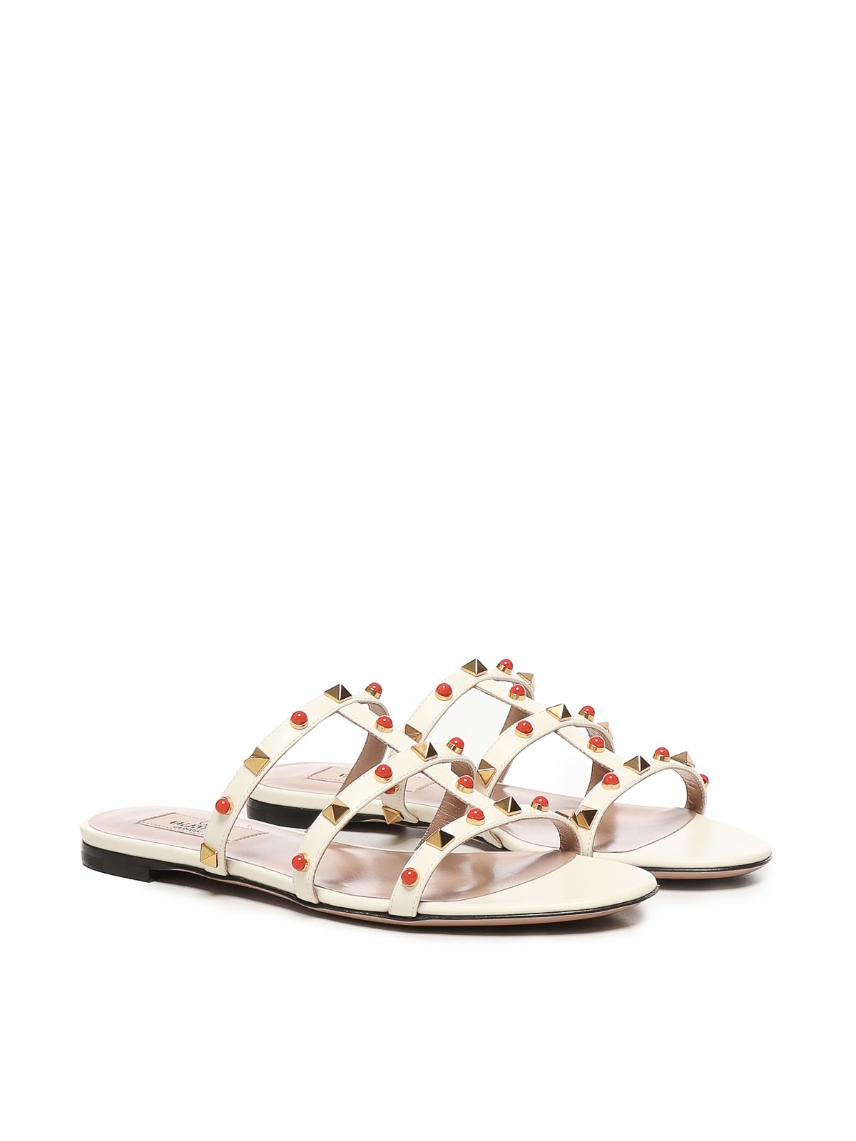 Valentino Rockstud Slide T. 05 In White