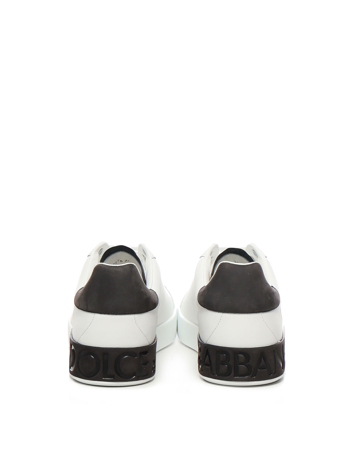 Dolce & Gabbana White Leather Portofino Sneakers In White