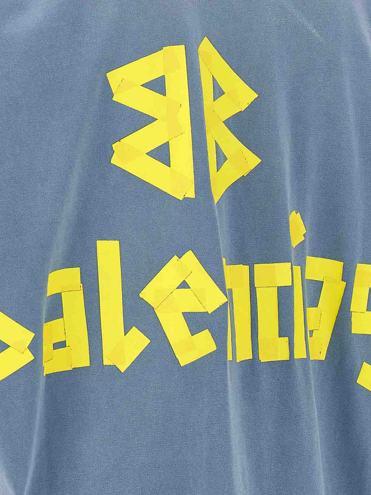 Balenciaga Tape Type T-shirt - Light Blue - Men|739784TOVA94530