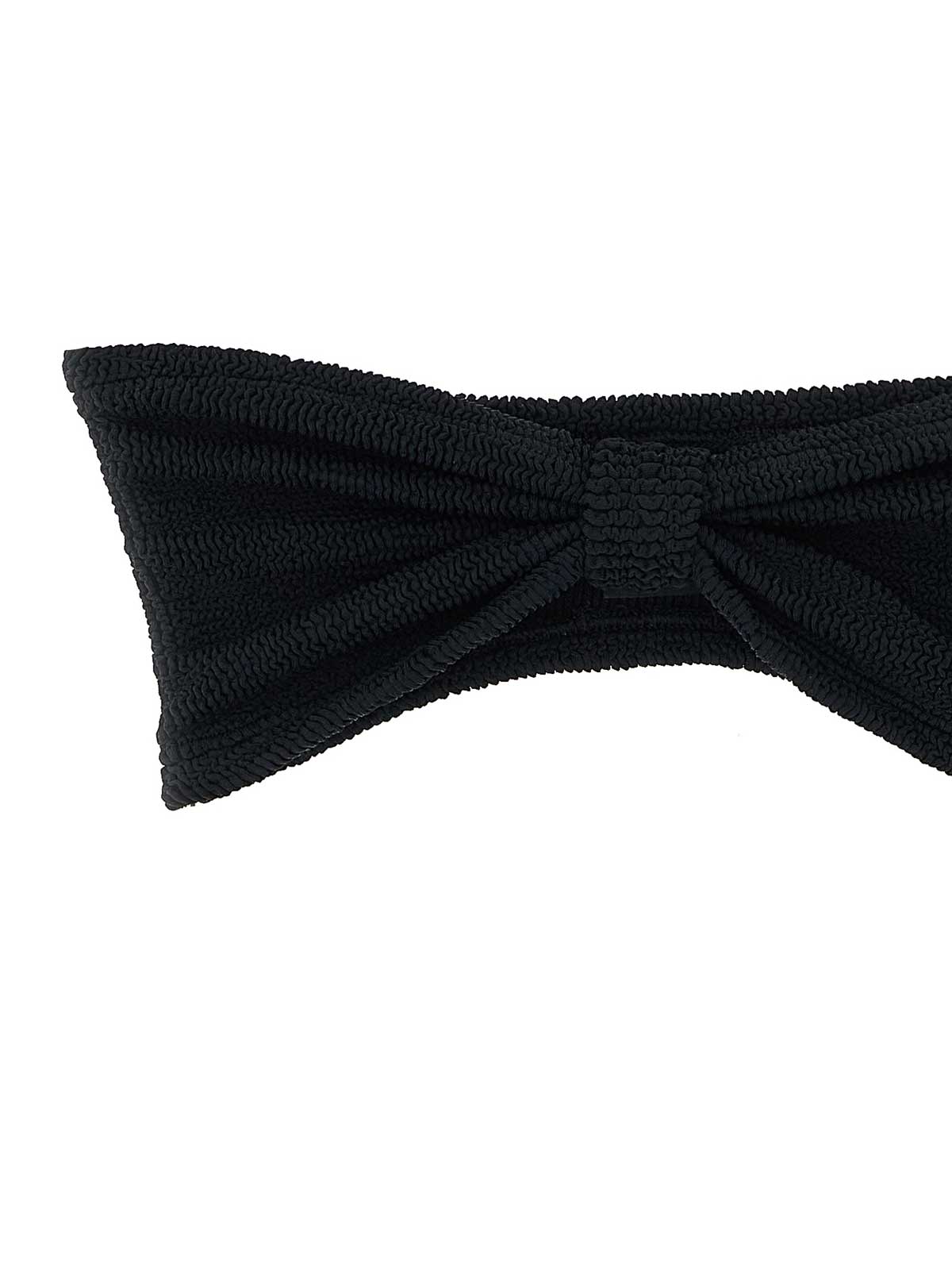Hunza G Bandeau Bikini Set In Original Crinkle Fabric In Black