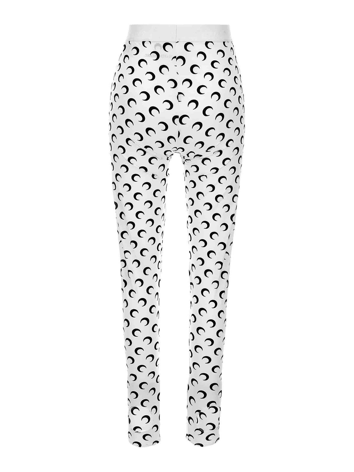Marine Serre Moon Printed Jersey Leggings In White