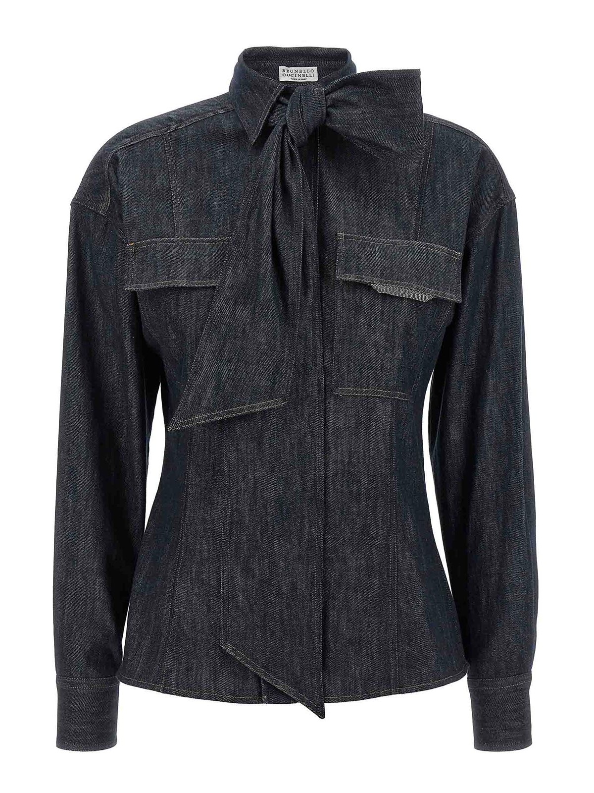 Brunello Cucinelli Shiny Flap Detail Shirt