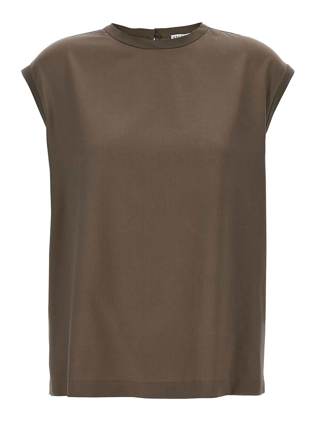 Brunello Cucinelli Monile Satin T-shirt