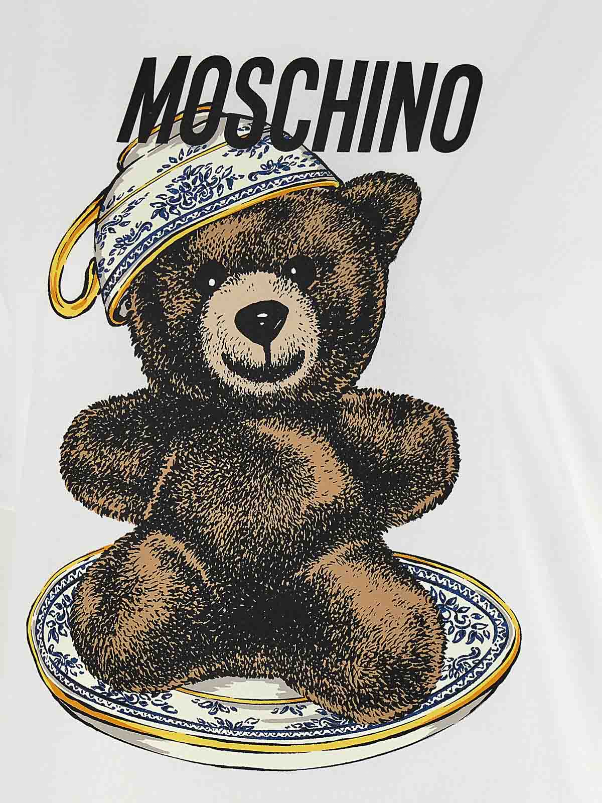 Moschino Crew Neck Graphic Print Short Sleeves Tshirt In White