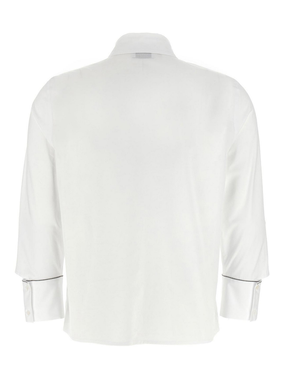 Peserico Collared Neck Shirt With Cuff Detail In White