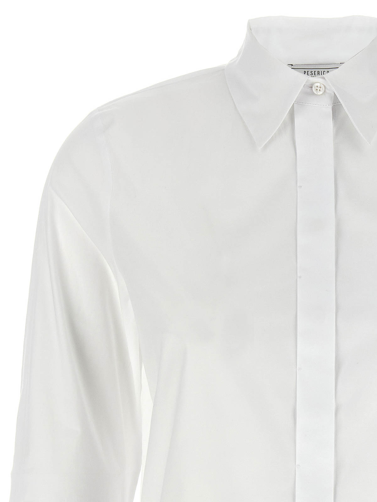 Peserico Collared Neck Shirt With Cuff Detail In White
