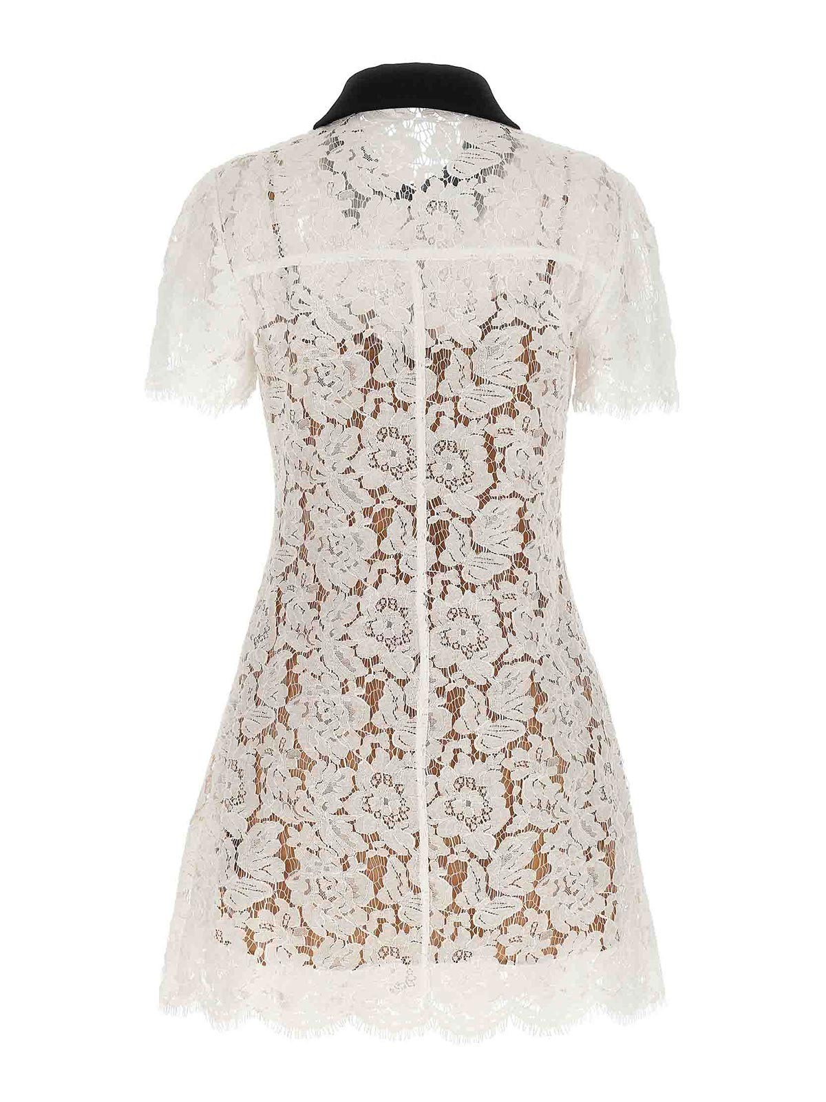 Self-portrait Floral Lace Mini Shirtdress