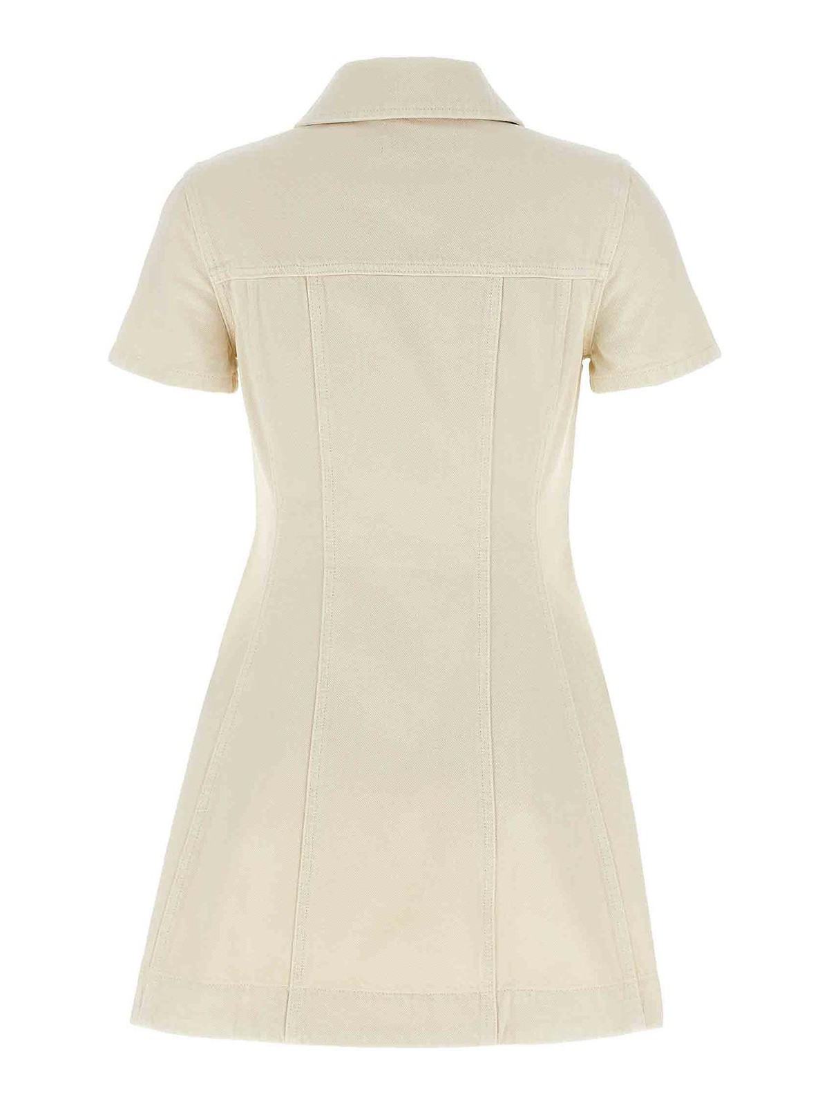 Self-portrait Cream Collared Denim Mini Dress