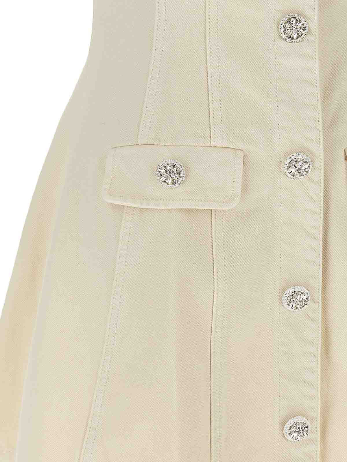 Self-portrait Cream Collared Denim Mini Dress