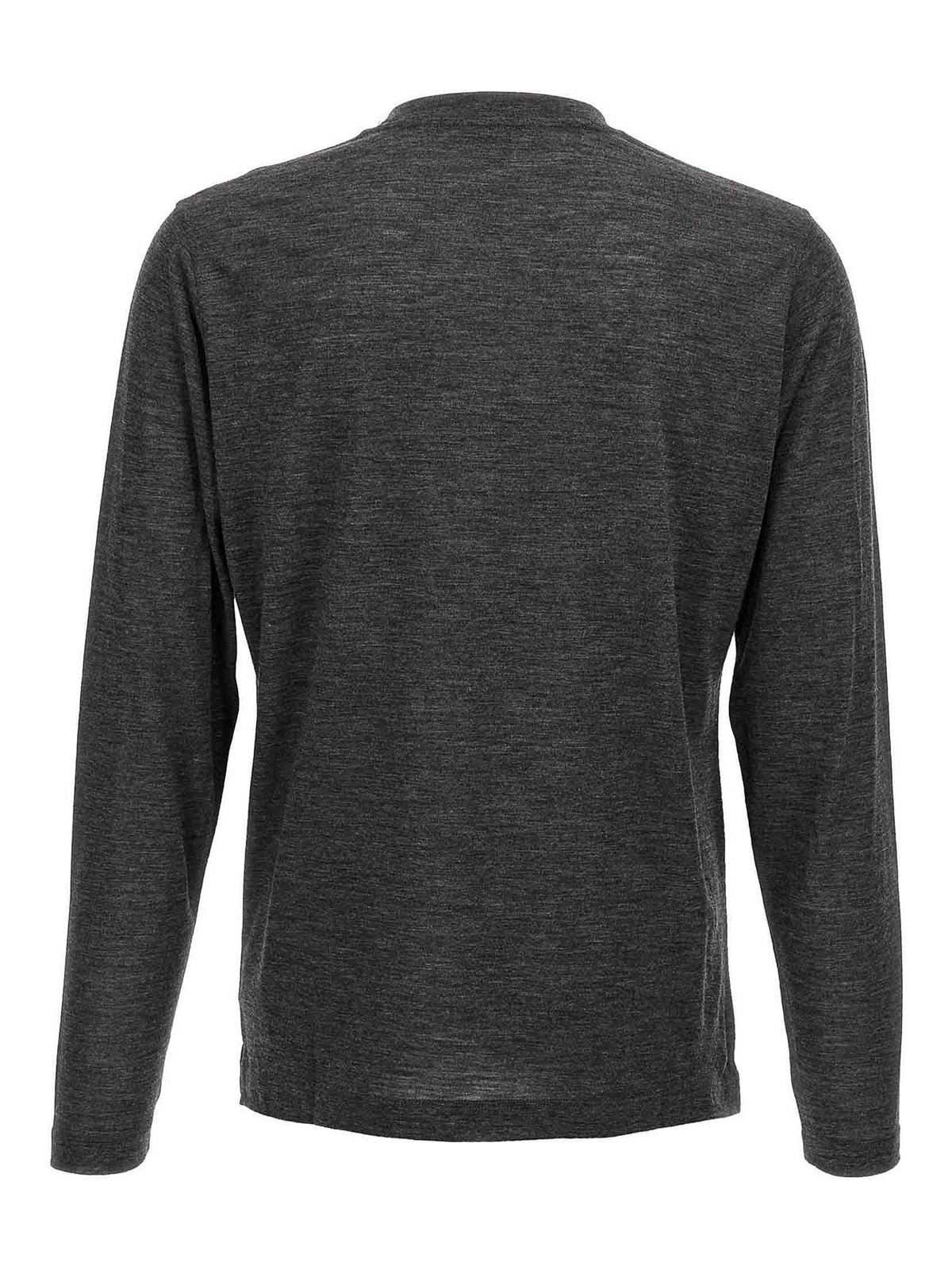 Zanone Heathered Grey Crewneck Wool Sweater With Classic Fit