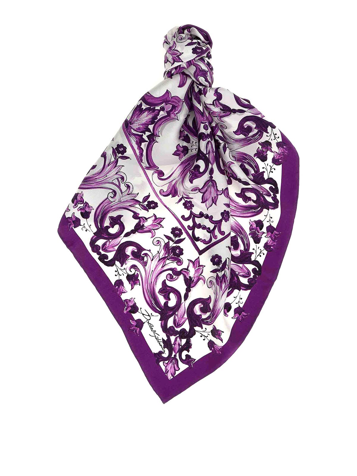 スカーフ Dolce & Gabbana 'Maiolica' print scarf (FN092RGDAOY HP3ON) Dolce & Gabbana Maiolica Print Scarf - Purple | FN092RGDAOYHP3ON