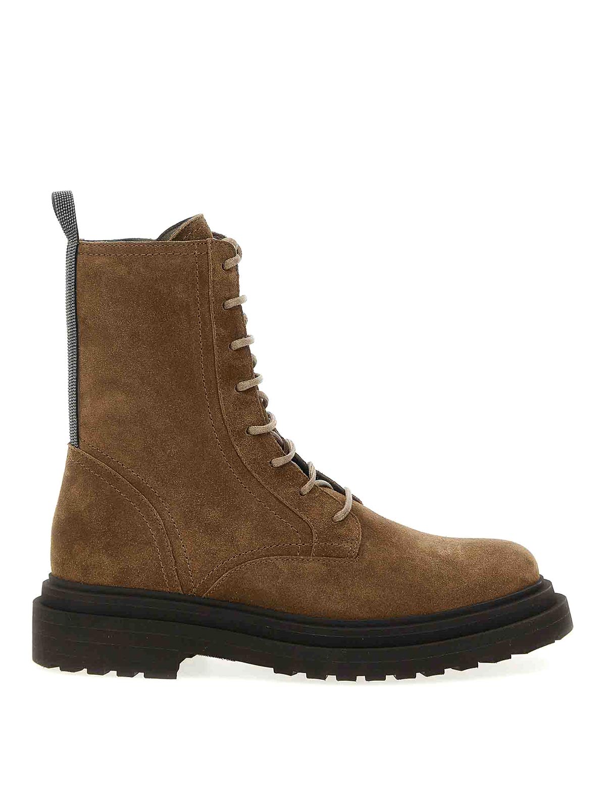 Brunello Cucinelli Suede Combat Boots Monile