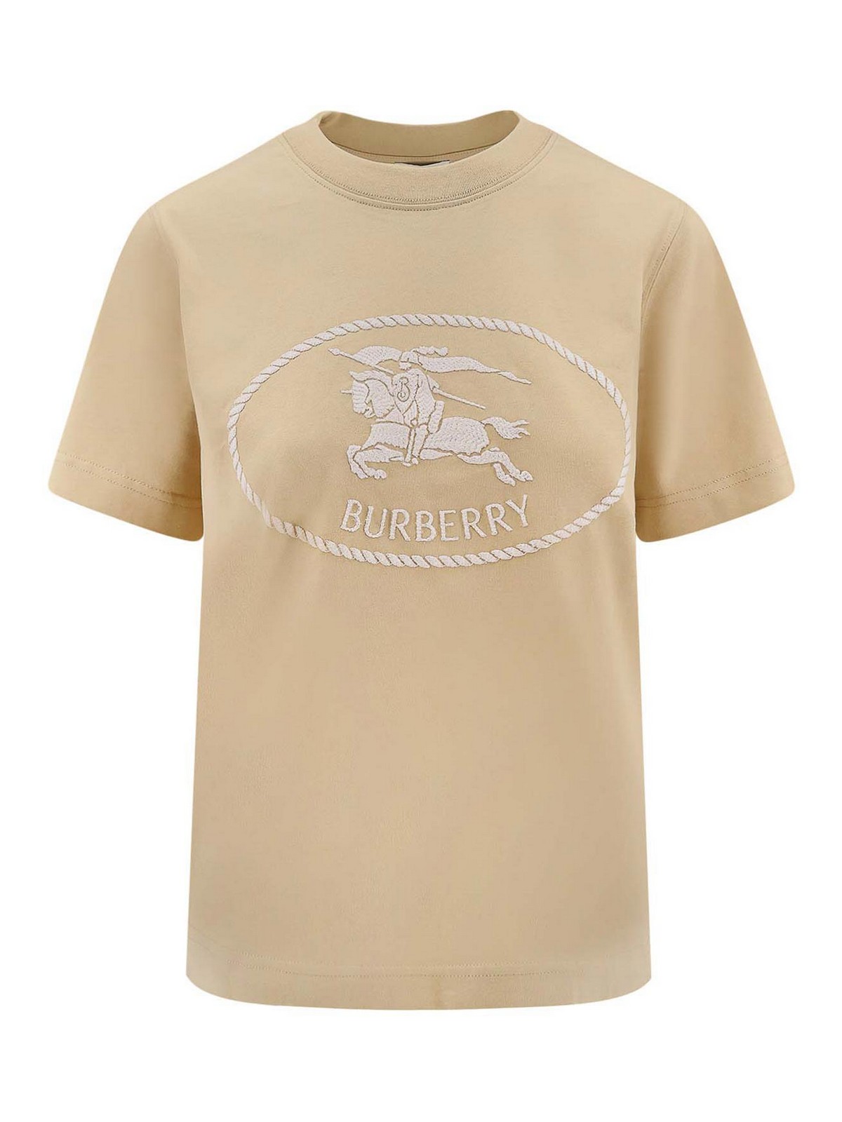 Burberry Frankie Organic Cotton T-shirt In Sand