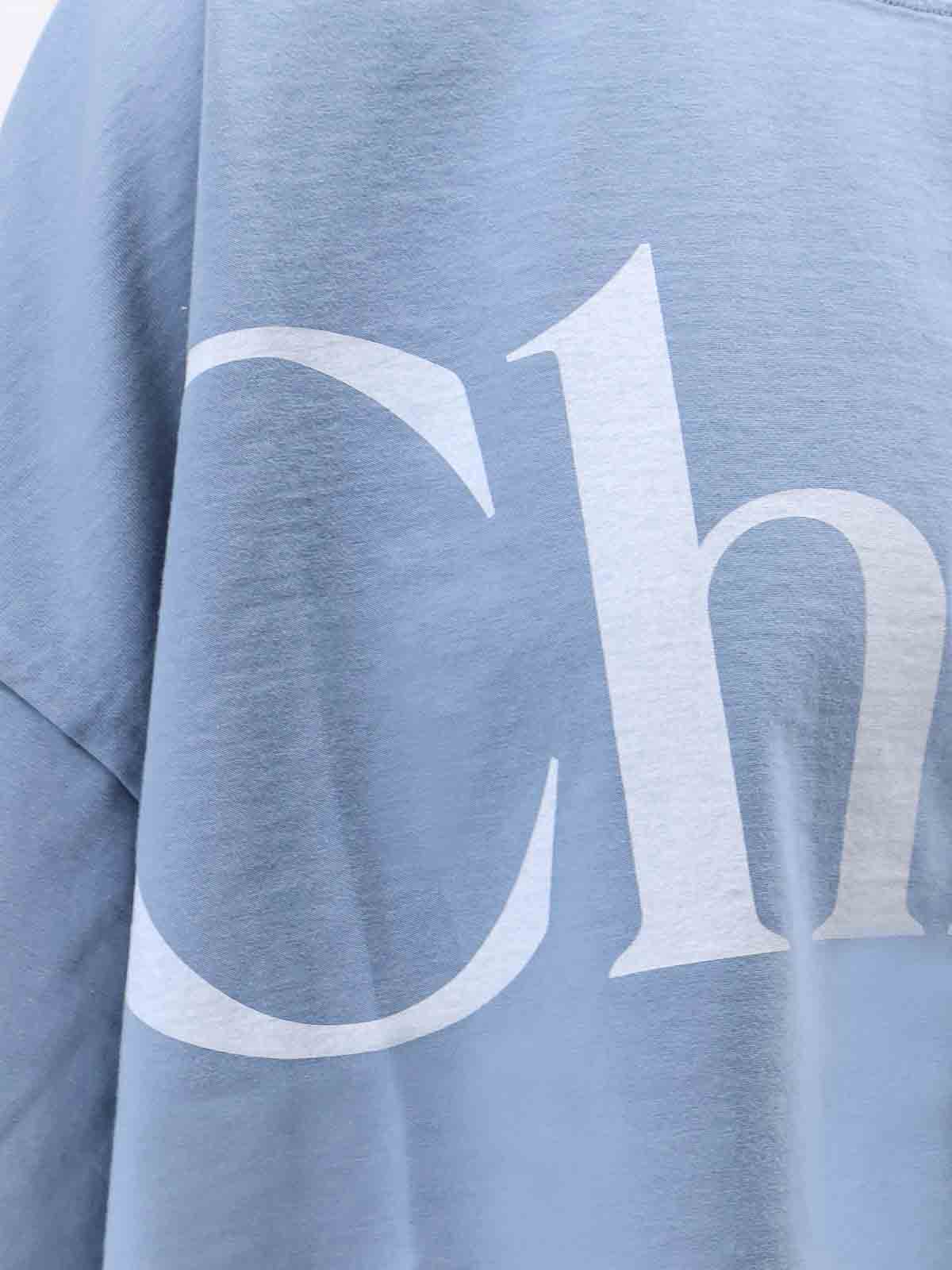 Chloé Oversize Signature Logo Crop Graphic T-shirt