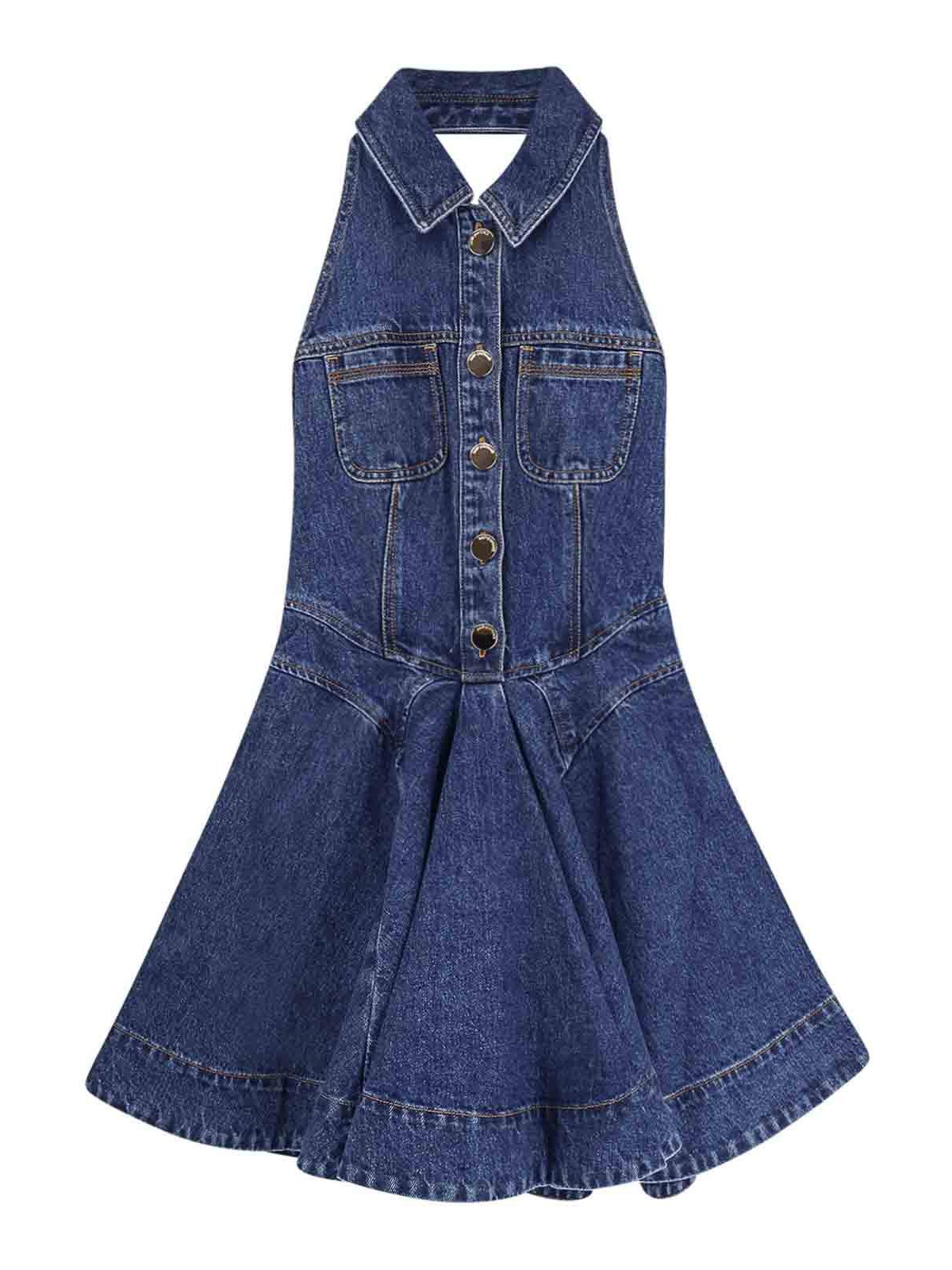 Self-portrait Vestito Corto In Denim
