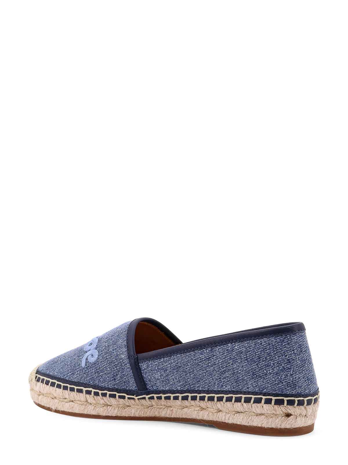 Chloé Espadrilles In Denim With Embroidered Logo In Blue