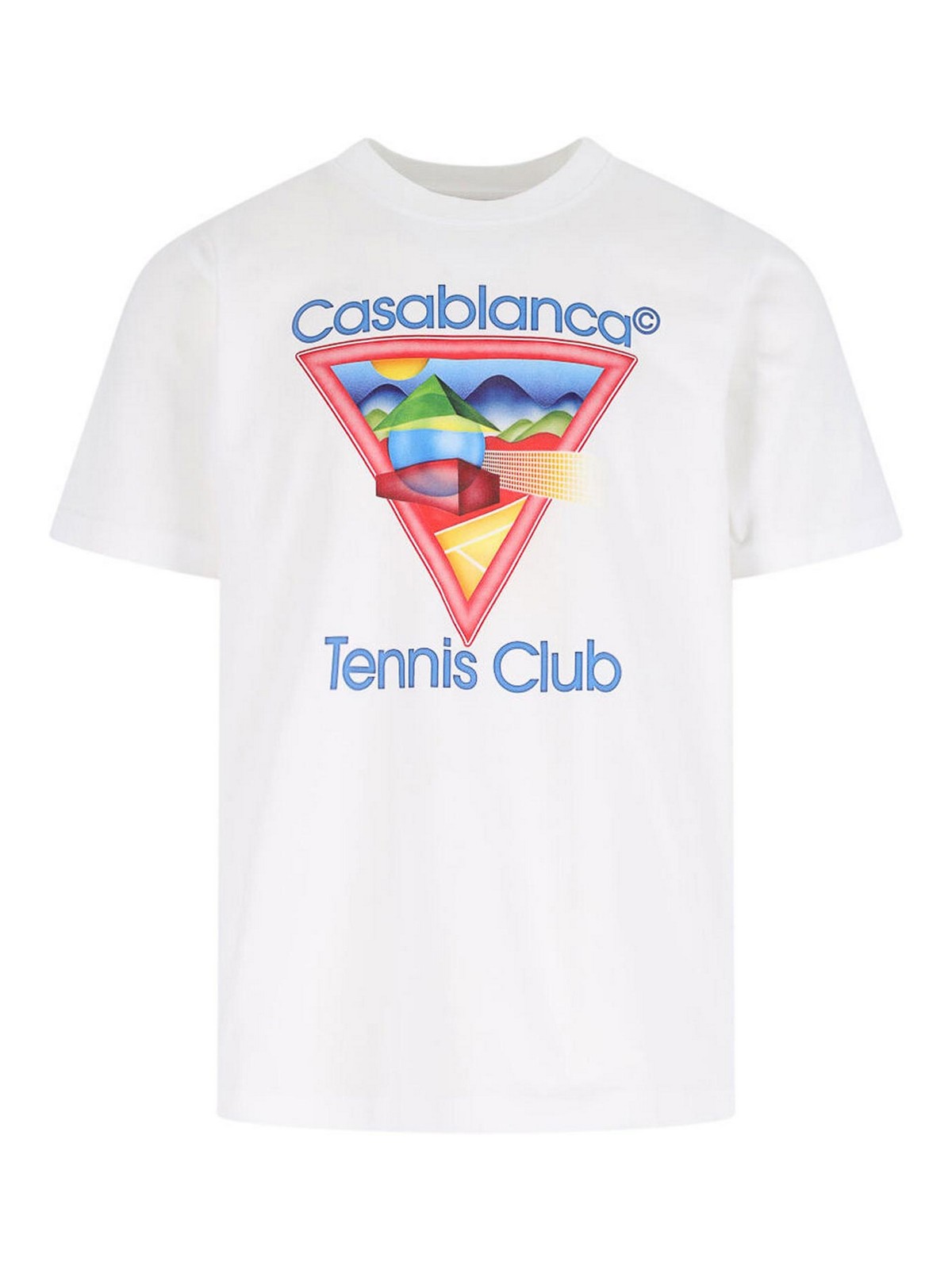 Casablanca Cotton Crew Neck T-shirt With Graphic Print In White