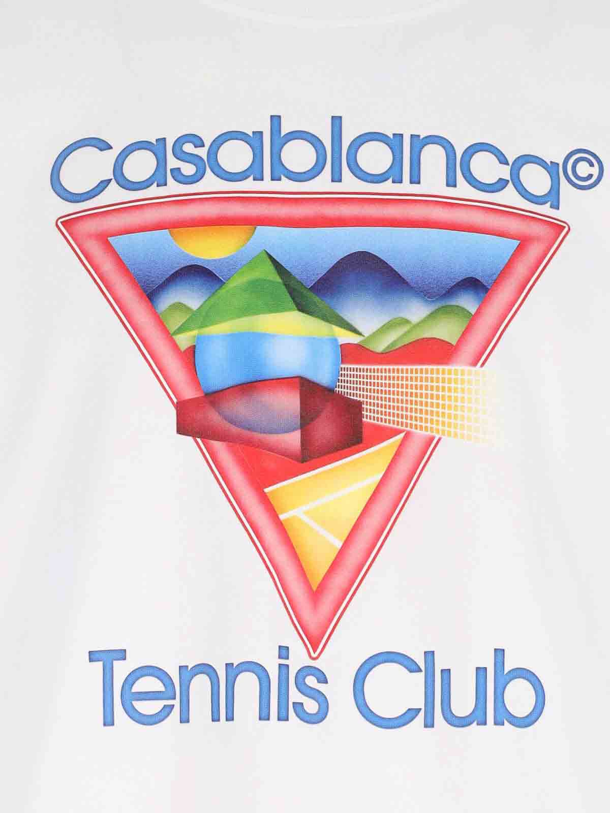Casablanca Cotton Crew Neck T-shirt With Graphic Print In White