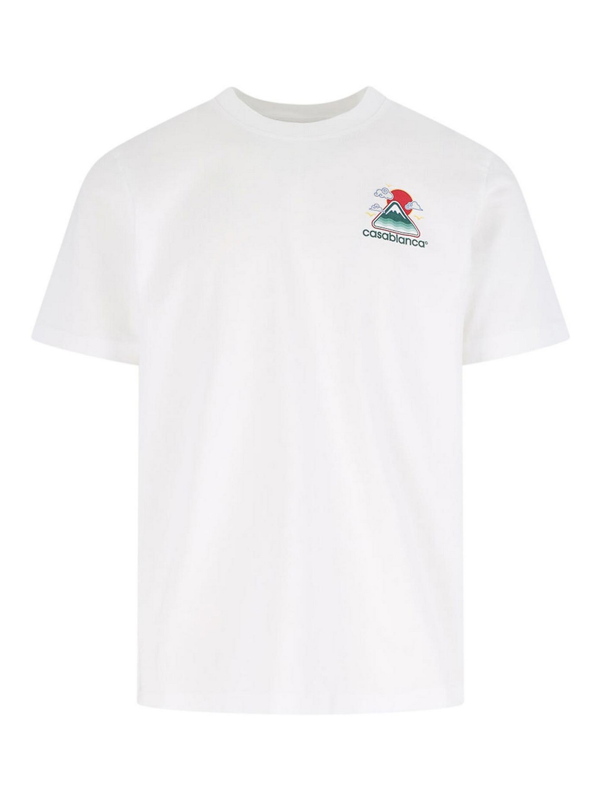 Casablanca White T-shirt With Crewneck And Logo On The Front And Maxi Logo On The Back In Cotton Man In White