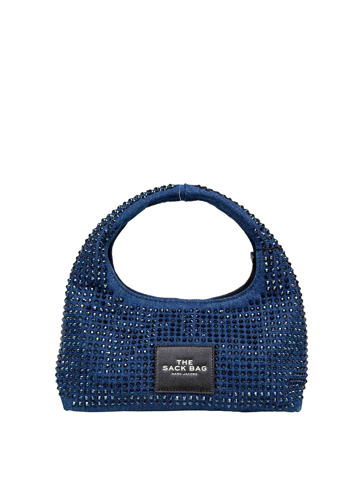 Marc Jacobs The Mini Sack In Denim Handbag With Crystals
