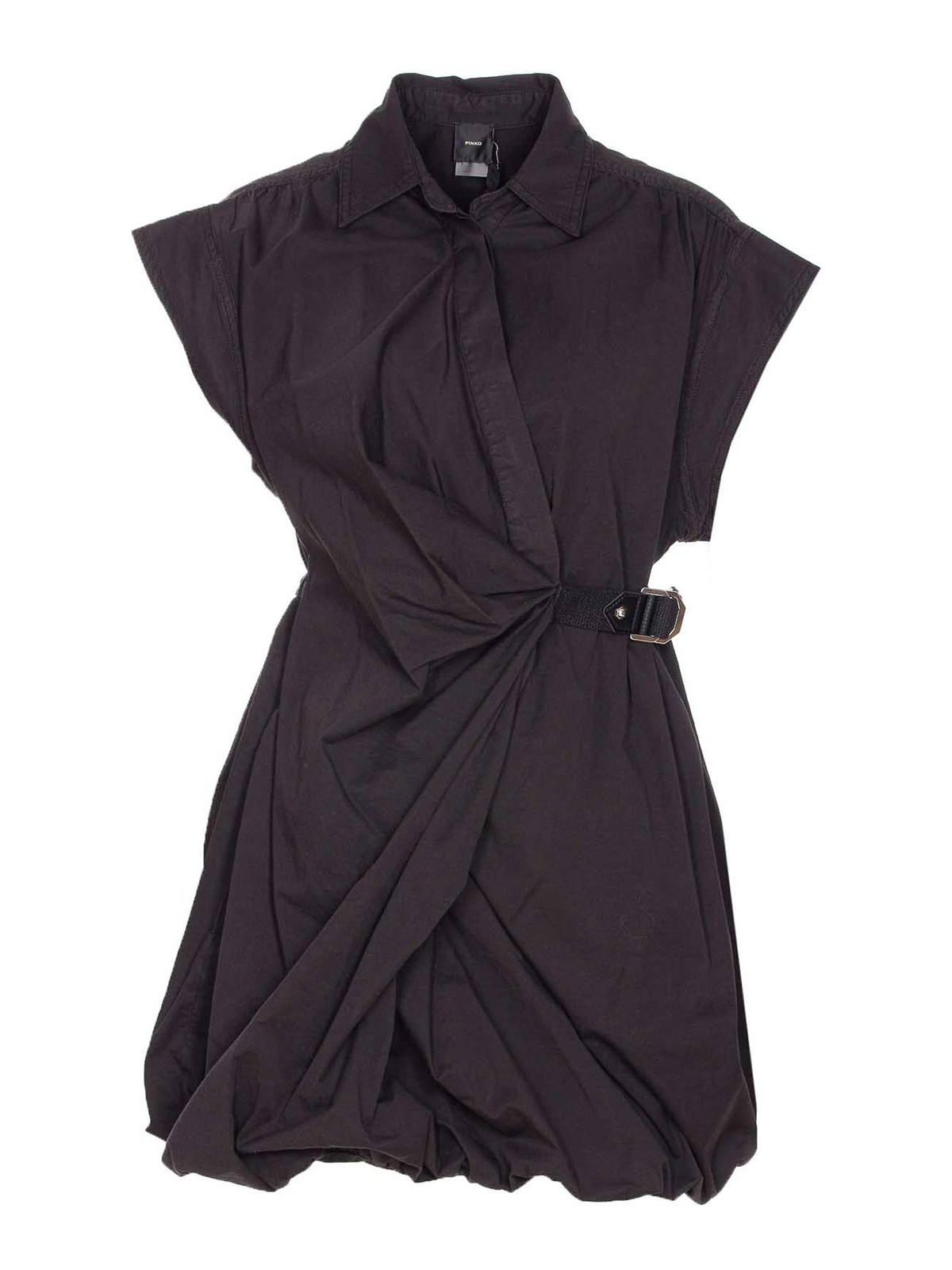 Pinko Draped Mini Dress Belted Waist