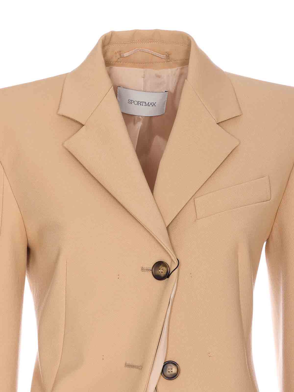 【送料&関税込】SportMax Addurre Jacket Sportmax Addurre Jacket - Beige | 2512041033600ADDURRE1234003