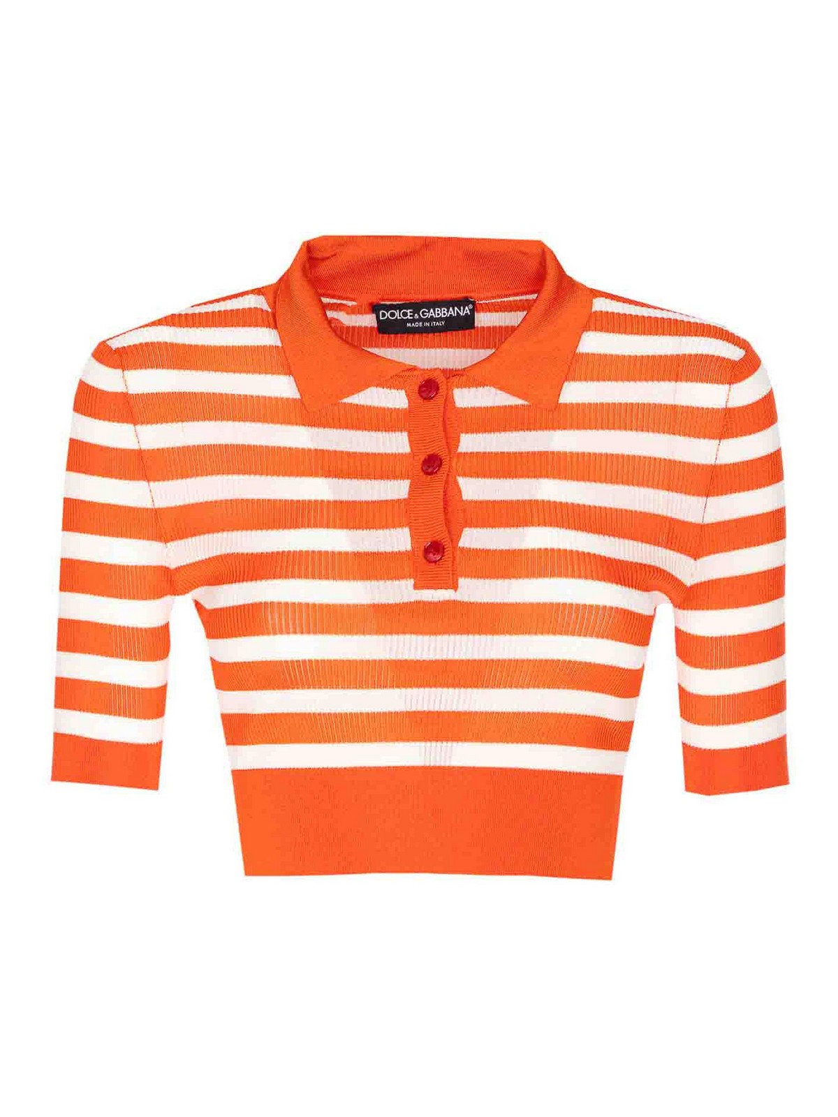 Tシャツ・カットソー DOLCE & GABBANA Woman Polo Shirt Orange FXZ37ZJAIRR W8266 Viscose polo in Multicolor for Women | Dolce&Gabbana® US
