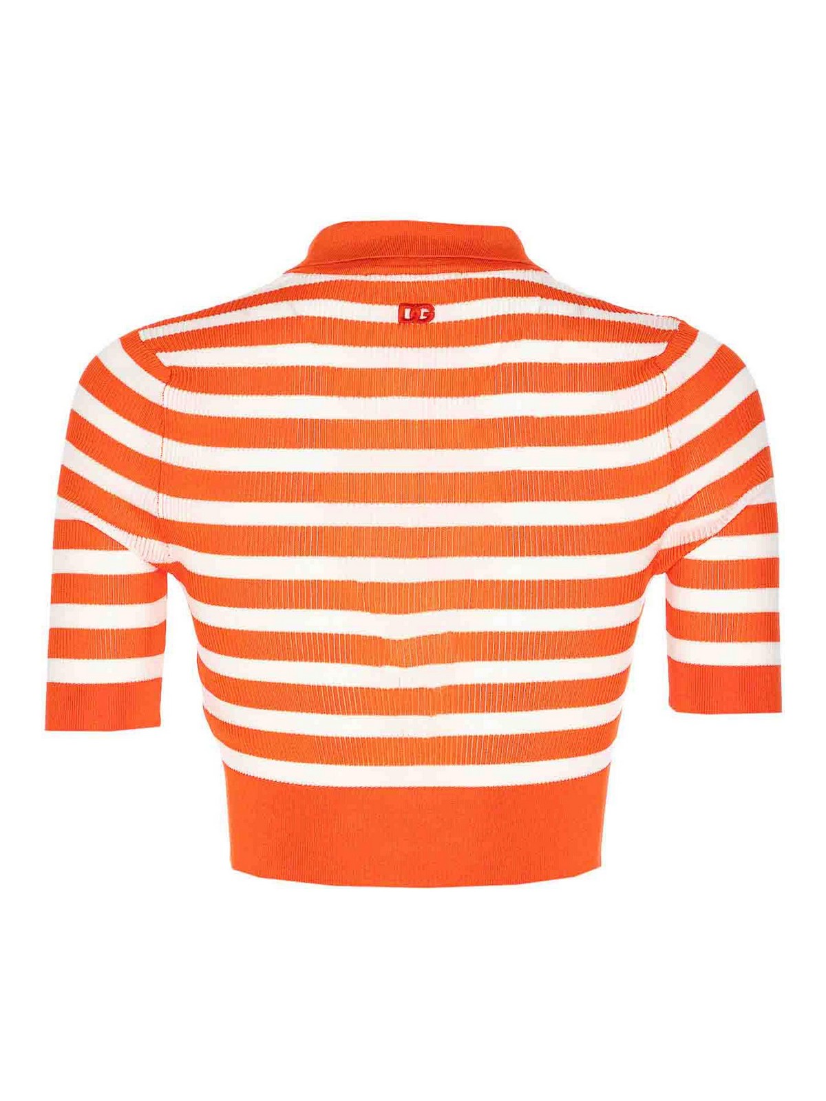 Tシャツ・カットソー DOLCE & GABBANA Woman Polo Shirt Orange FXZ37ZJAIRR W8266 Dolce & Gabbana Striped Polo - Orange - Women | FXZ37ZJAIRRW8266