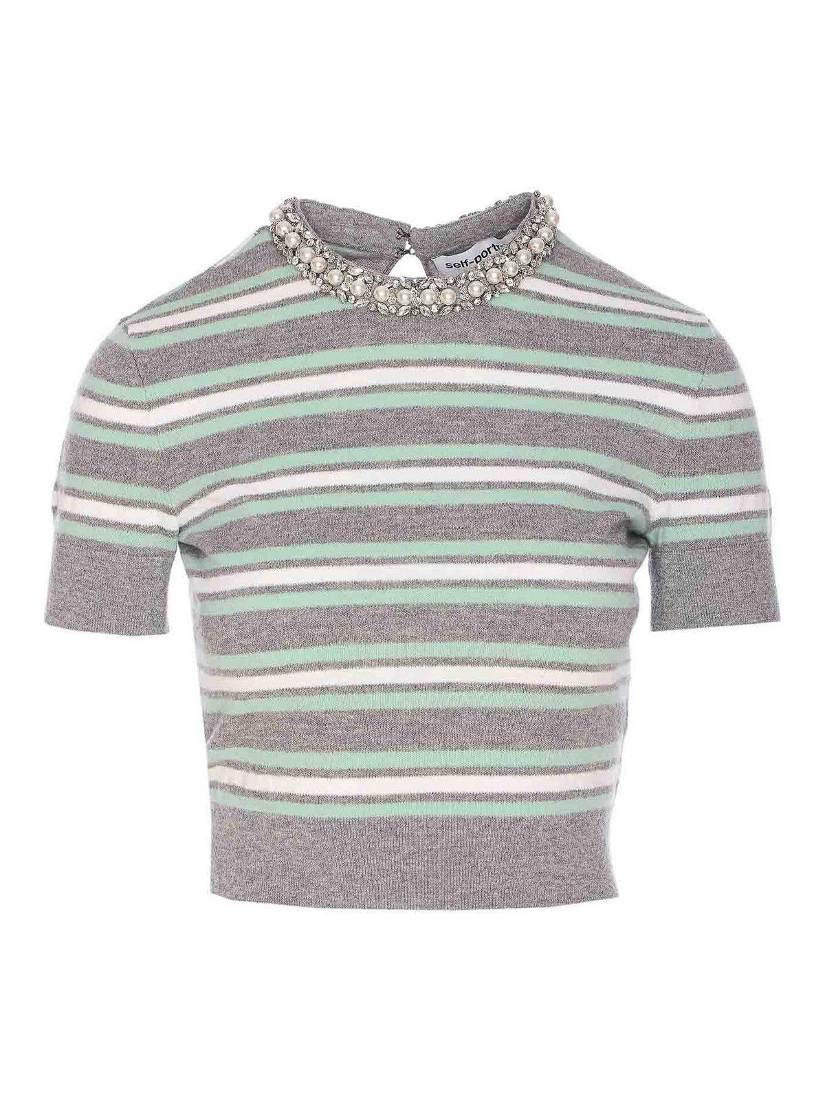Self-portrait Striped Knit Top