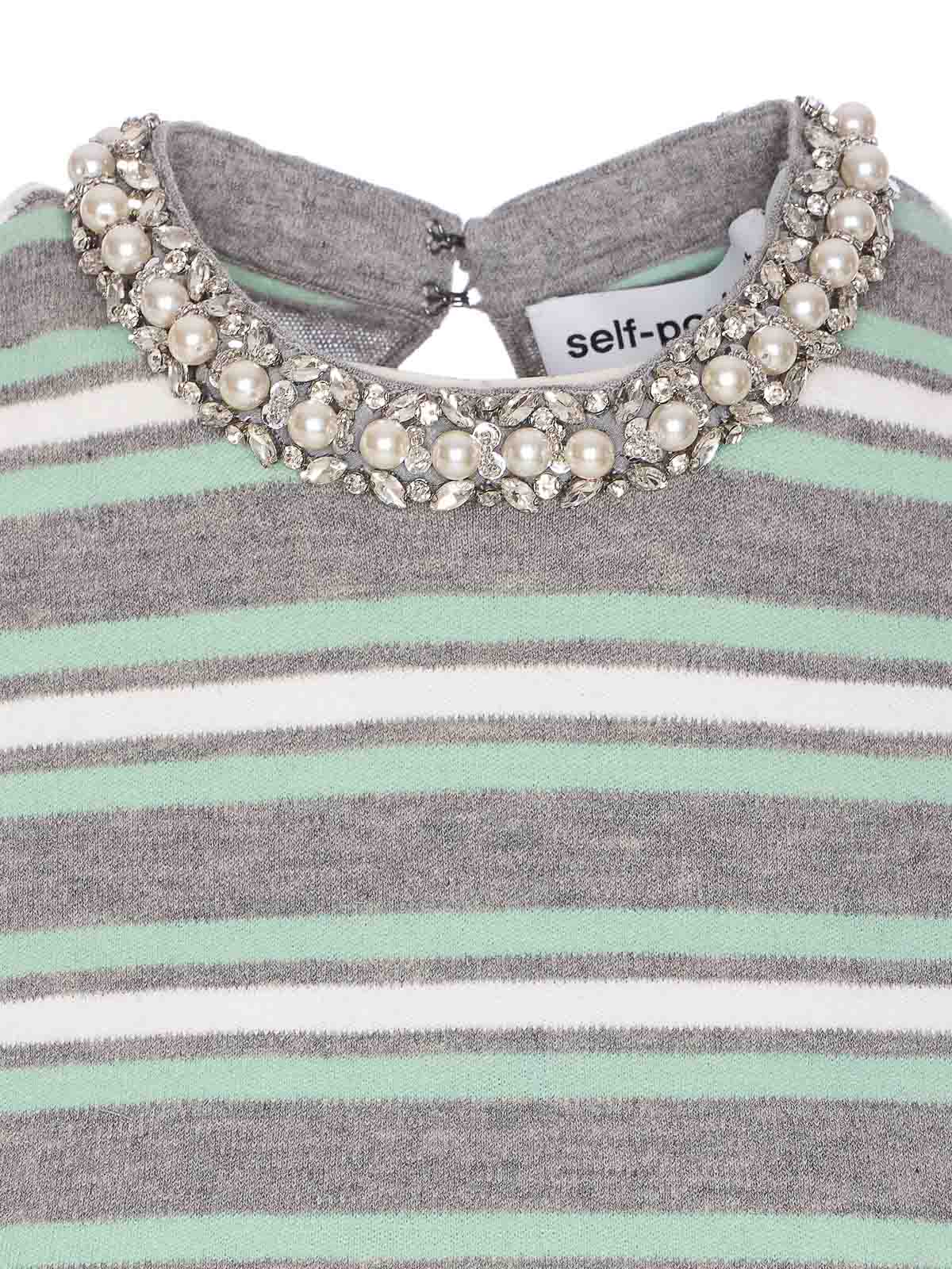 Self-portrait Striped Knit Top
