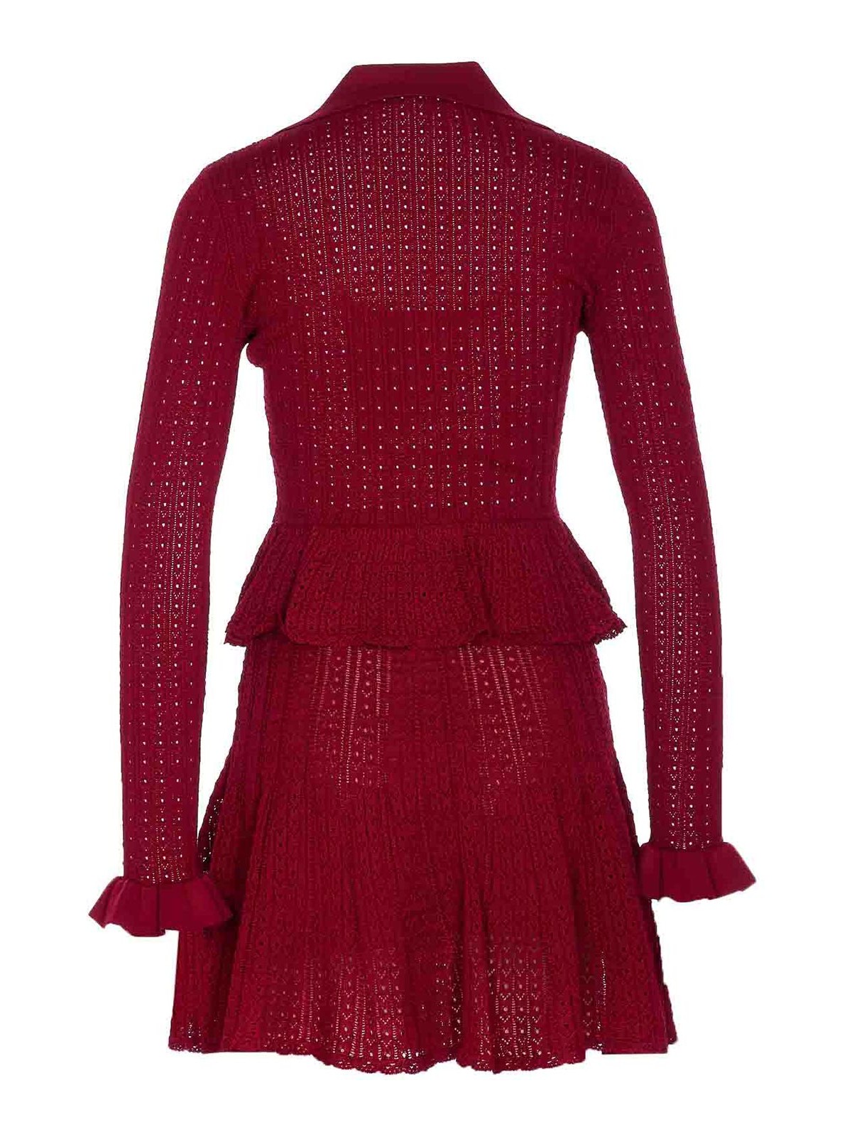Self-portrait Burgundy Knit Mini Dress