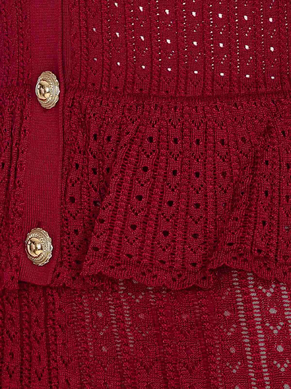 Self-portrait Burgundy Knit Mini Dress