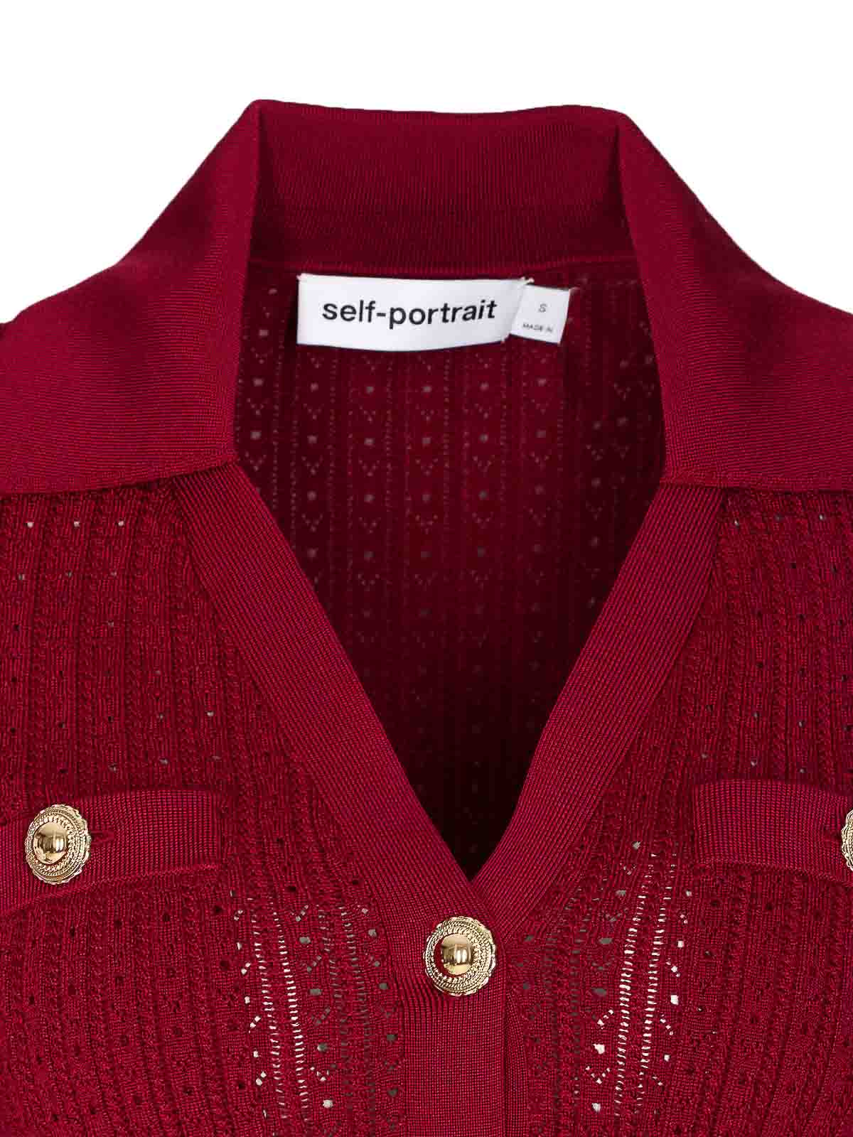 Self-portrait Burgundy Knit Mini Dress
