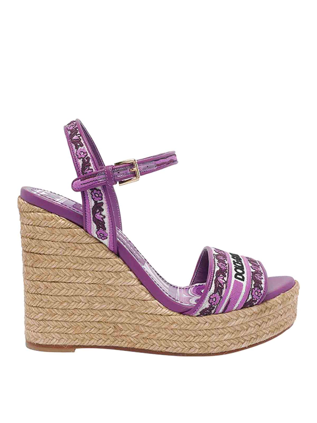 【関税込み】dolce & gabbana Maiolica' wedges Dolce & Gabbana Maiolica Embroidery Wedges | CZ0318AV804I03TN