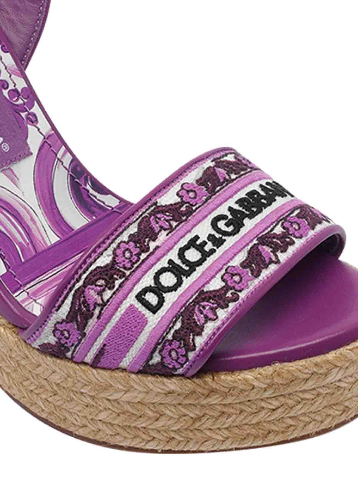 Dolce & Gabbana Maiolica Embroidery Wedges | CZ0318AV804I03TN
