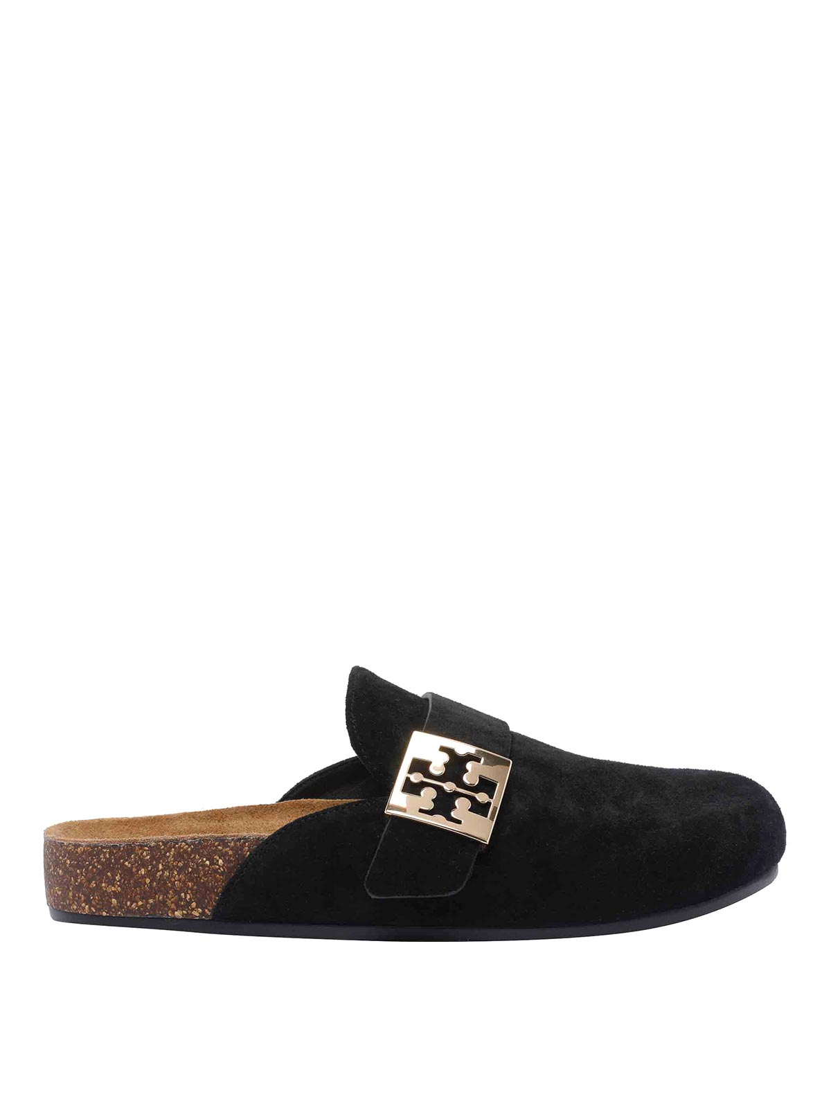 Tory Burch Mellow Suede Buckle Slide Mules