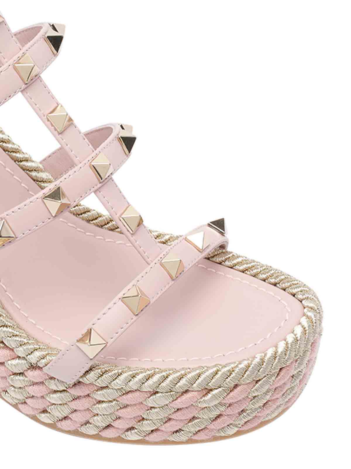 VALENTINO サマーサンダル ピンク 2W2S0T84 Valentino Garavani Rockstud-embellished Leather Mules | Pink