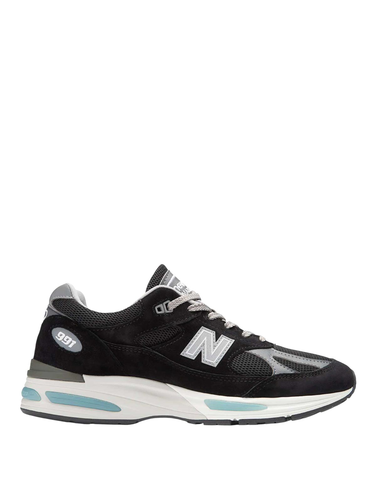 New Balance Black And Grey Suede-mesh Sneakers With Cushioned Sole In Black