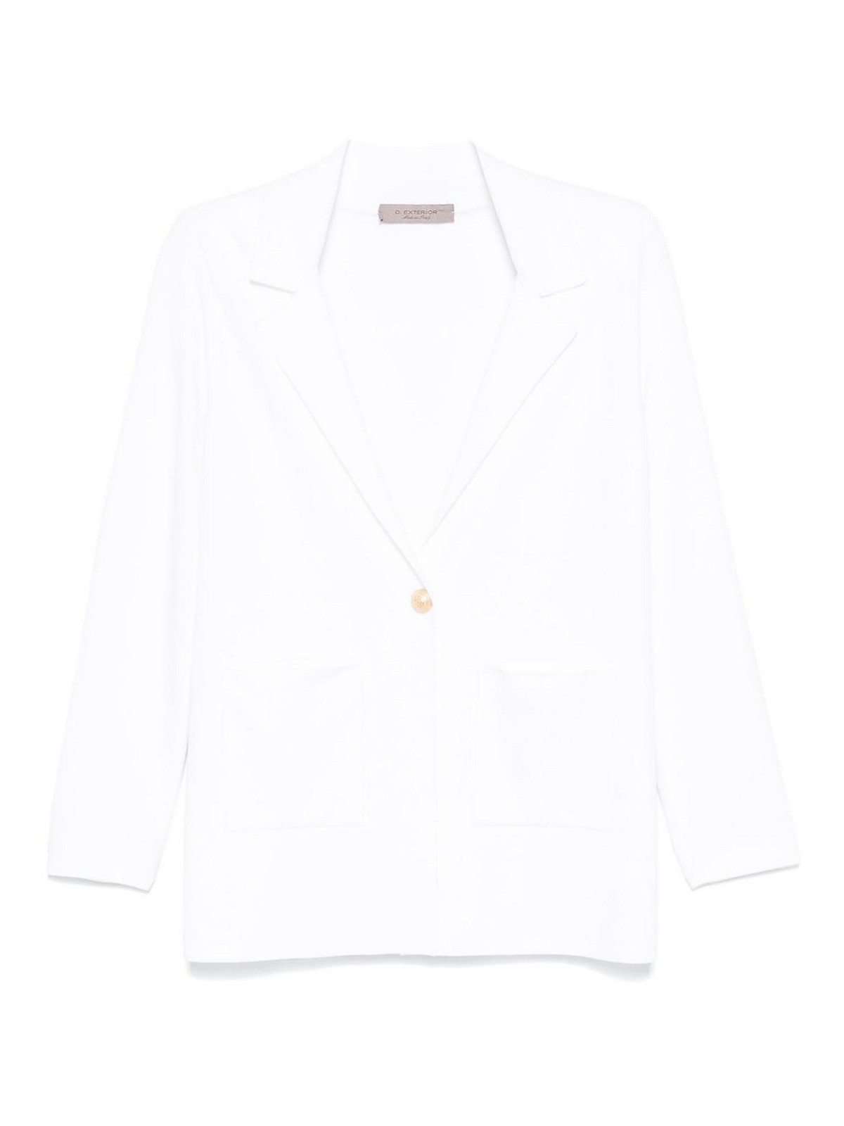 D Exterior White Blazer With Shoulder Pads In White