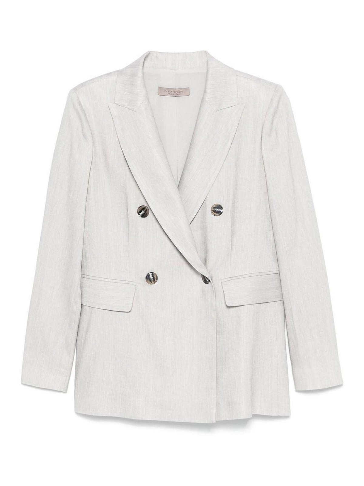 D Exterior Light Grey Double Breasted Blazer In Gray