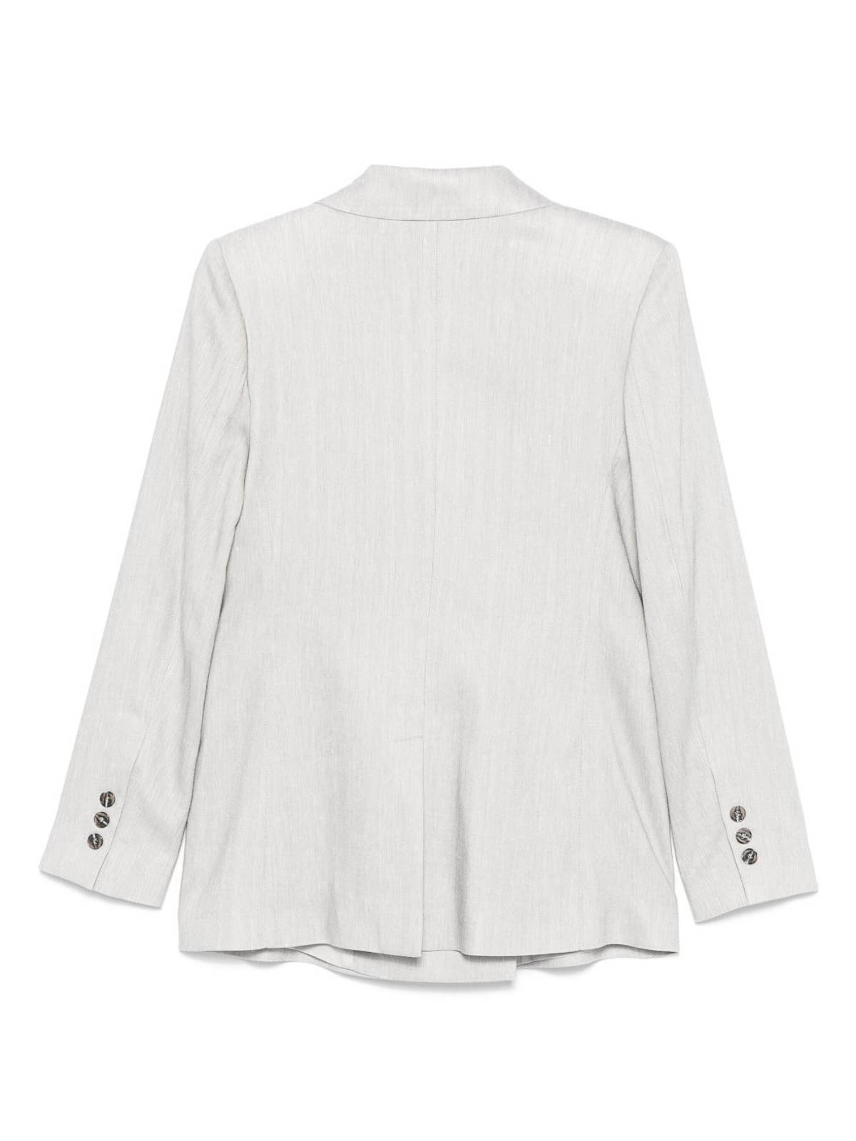 D Exterior Light Grey Double Breasted Blazer In Gray