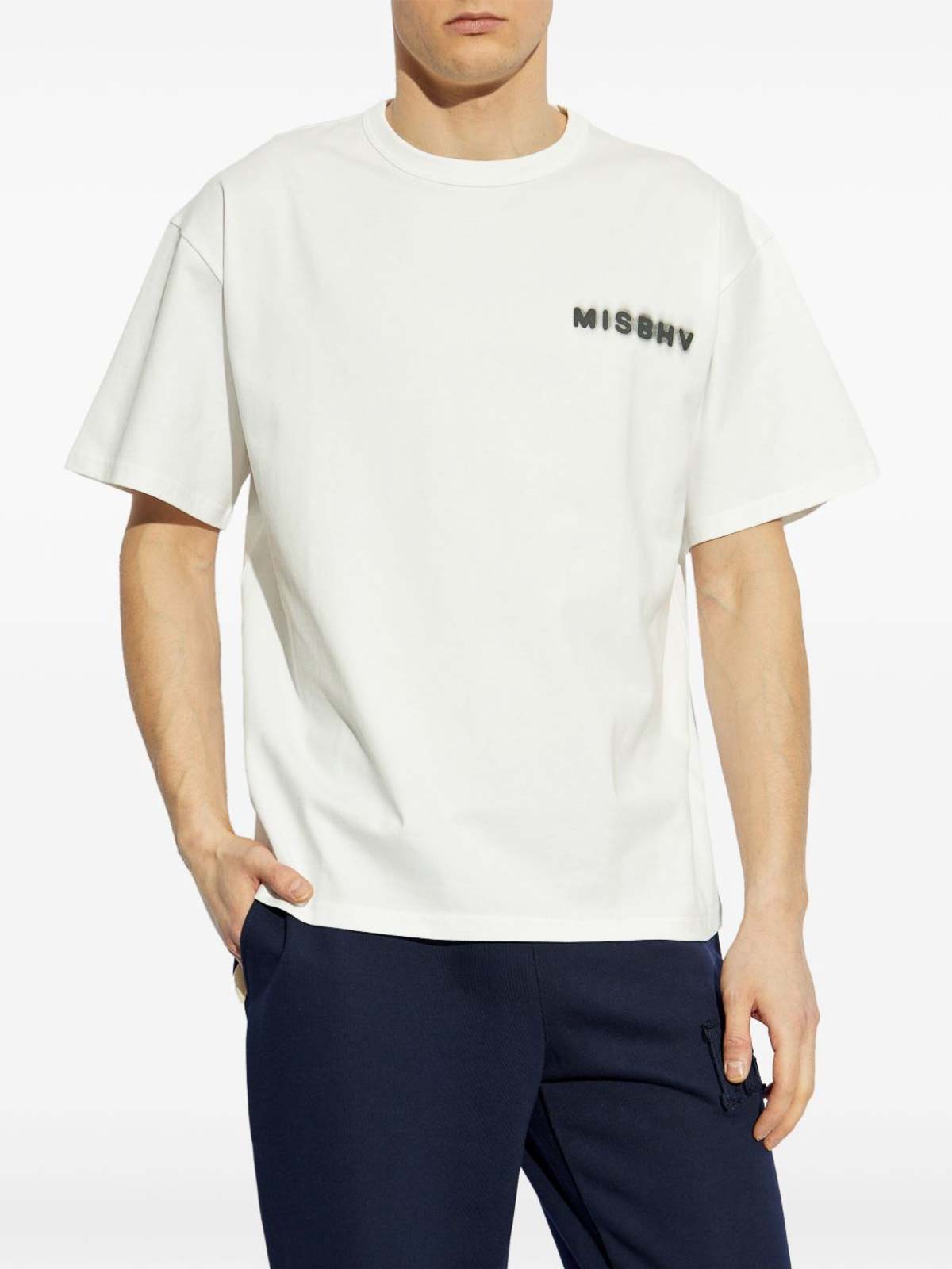 Tシャツ・カットソー MISBHV Men T-shirt White 250M158 WHITE Misbhv Cotton T-Shirt In White With Logo - White - Men