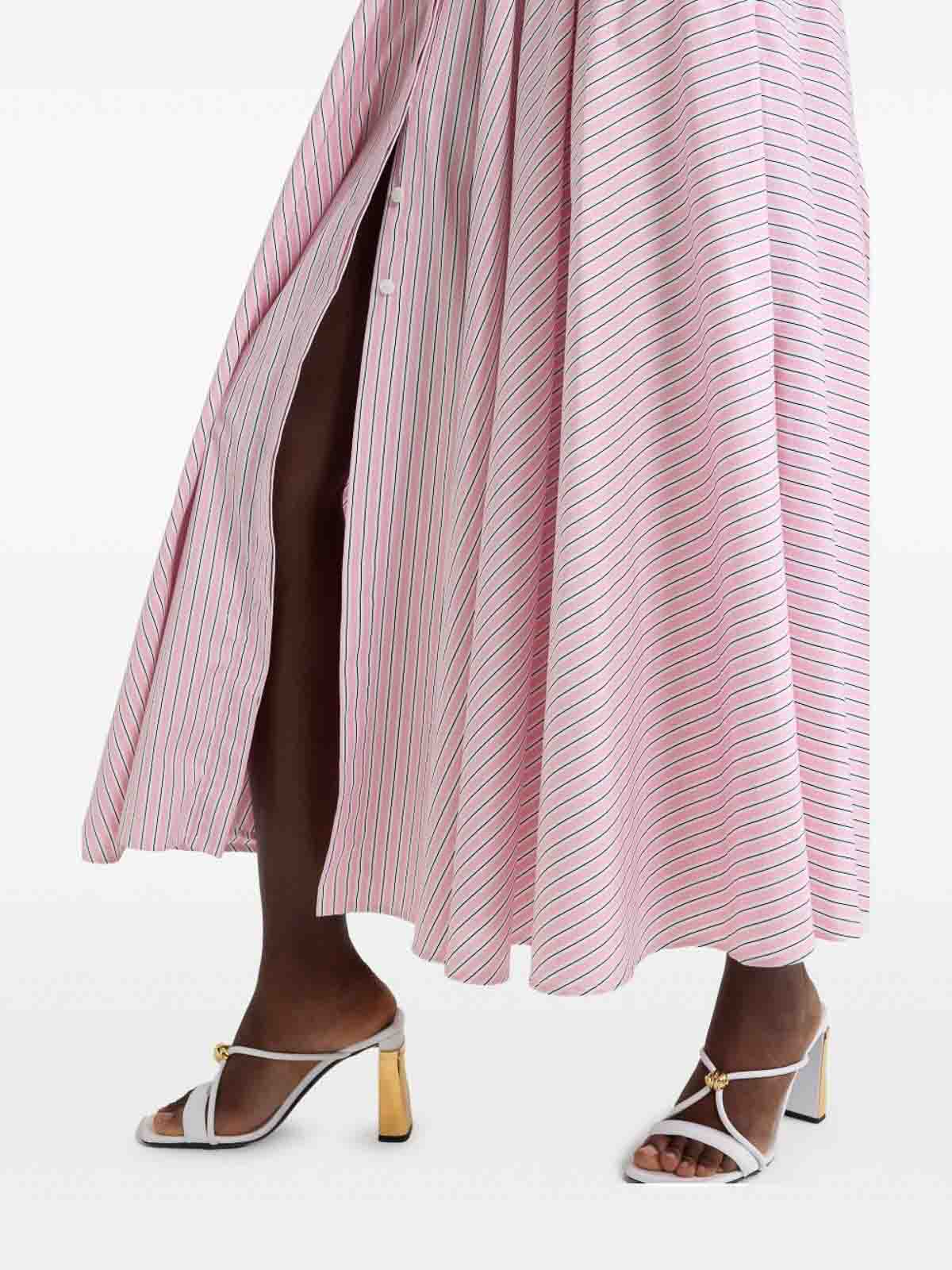 Patou Cotton Midi Dress With Open Back In Neutral